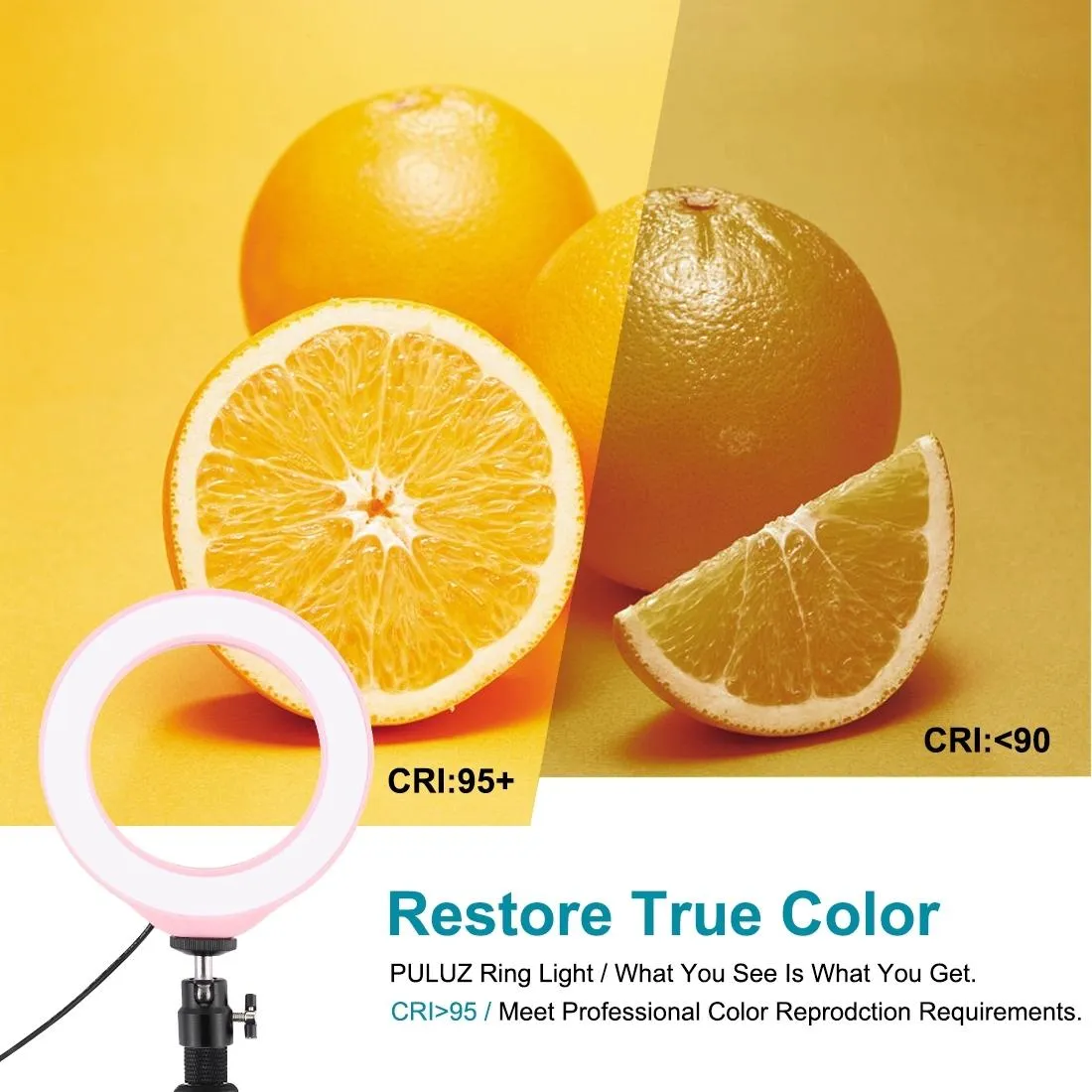 10 Mode Usb Led Ring Light with Tripod and Ball Head - 6.2 Inch Diameter