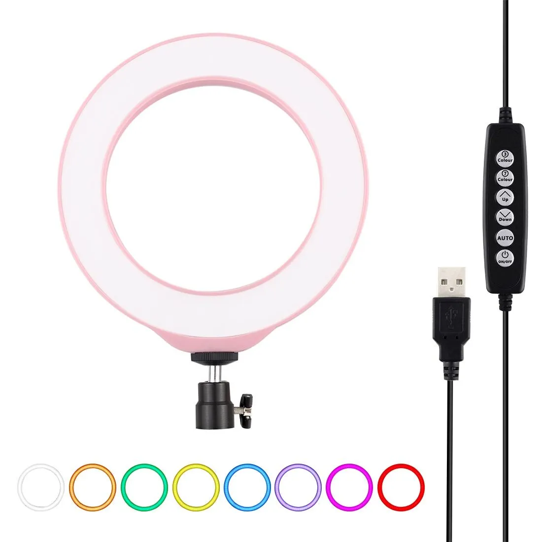 10 Mode Usb Led Ring Light with Tripod and Ball Head - 6.2 Inch Diameter