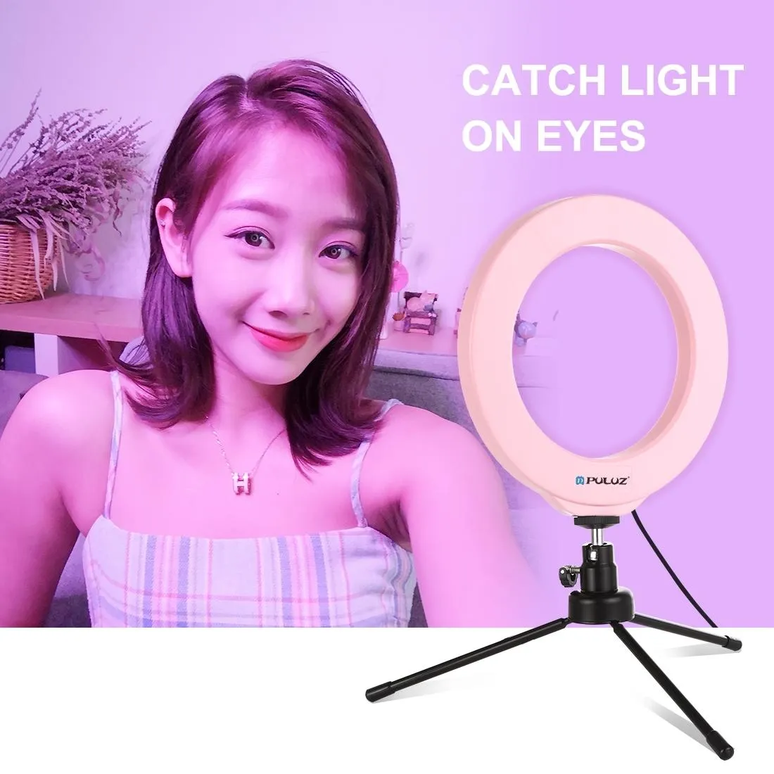 10 Mode Usb Led Ring Light with Tripod and Ball Head - 6.2 Inch Diameter
