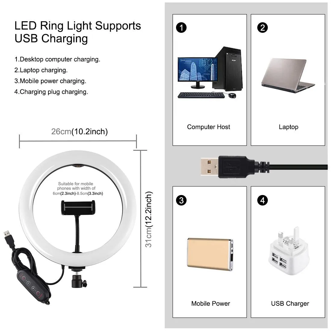 10.2 Curved Led Ring Light with Dual-colour Temperature Remote and Tripod