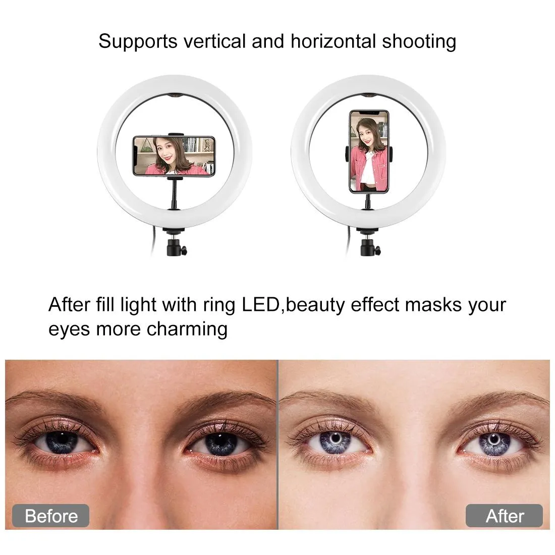 10.2 Curved Led Ring Light with Dual-colour Temperature Remote and Tripod