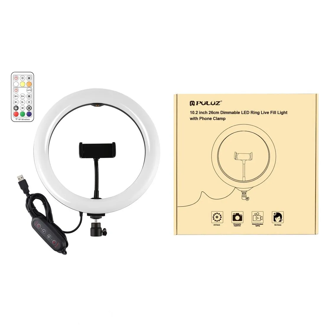 10.2 Curved Led Ring Light with Dual-colour Temperature Remote and Tripod