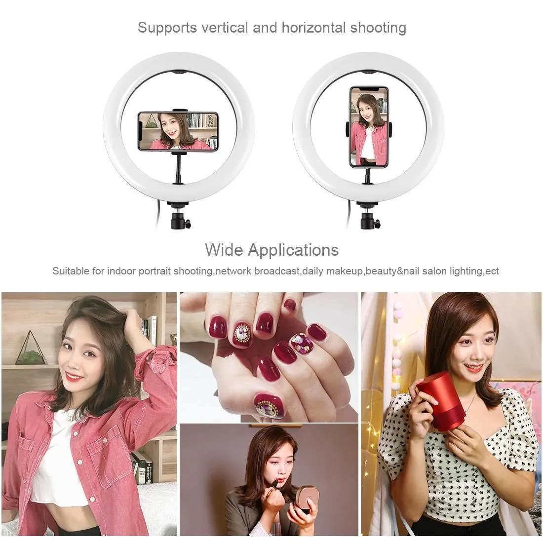 10.2 Curved Led Ring Light with Tripod & Remote for Vlogging & Photography