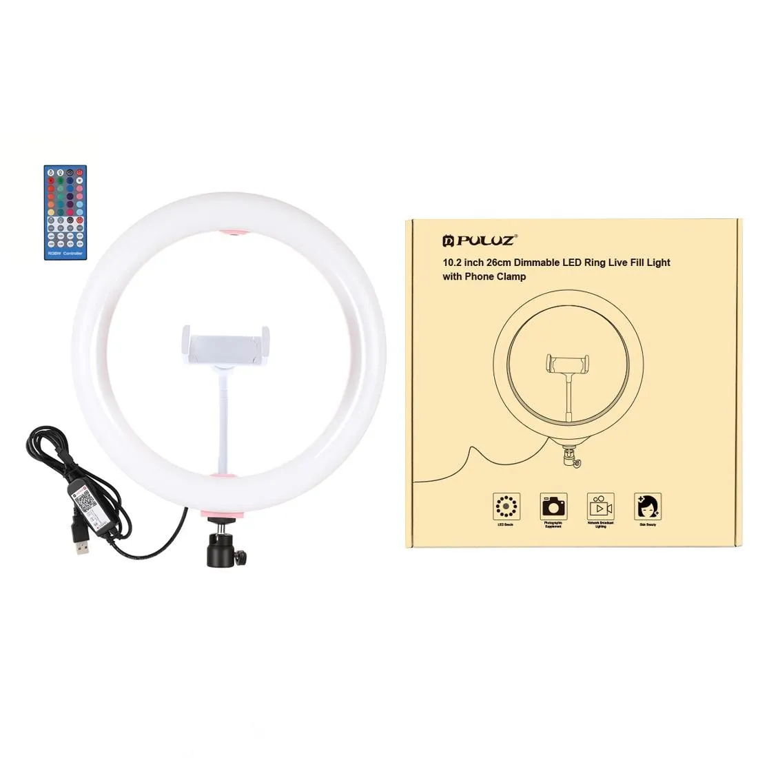 10.2 Curved Led Ring Light with Tripod & Remote for Vlogging & Photography