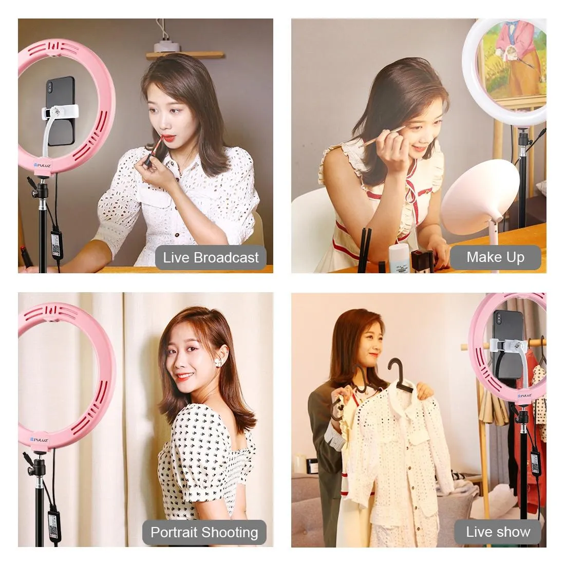 10.2 Curved Led Ring Light with Tripod & Remote for Vlogging & Photography
