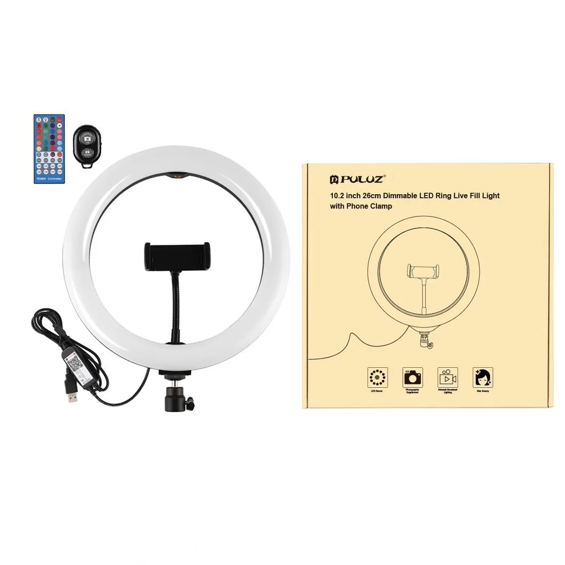 10.2 Curved Led Ring Light with Tripod & Remote for Vlogging & Photography