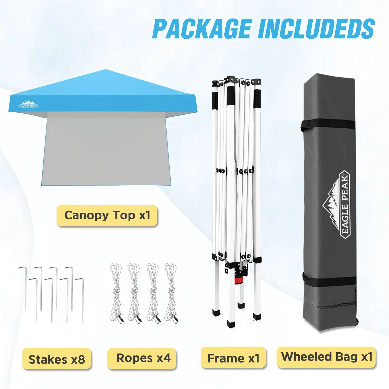 10x10 Pop Up Canopy Tent with Wall Panel, 10x10 Base 8x8 Top