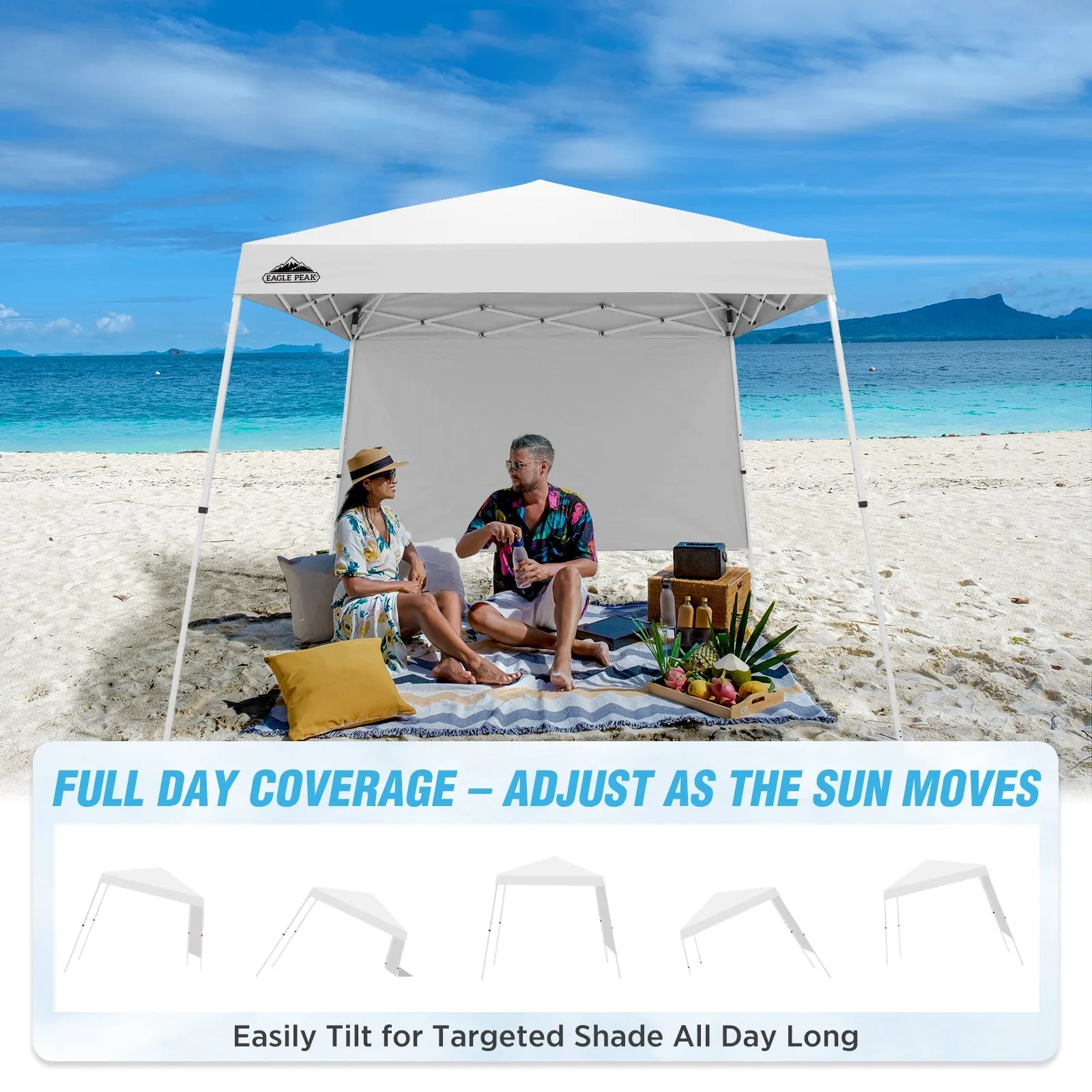 10x10 Pop Up Canopy Tent with Wall Panel, 10x10 Base 8x8 Top