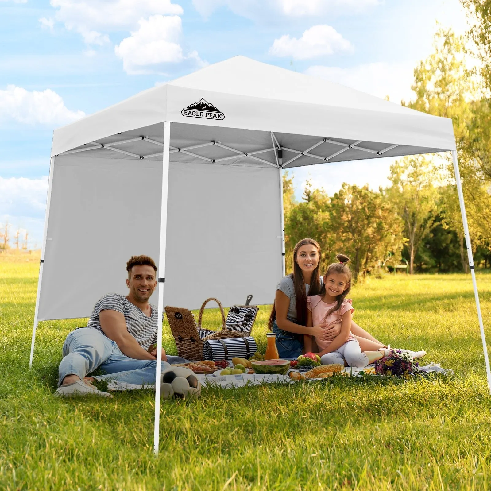 10x10 Pop Up Canopy Tent with Wall Panel, 10x10 Base 8x8 Top