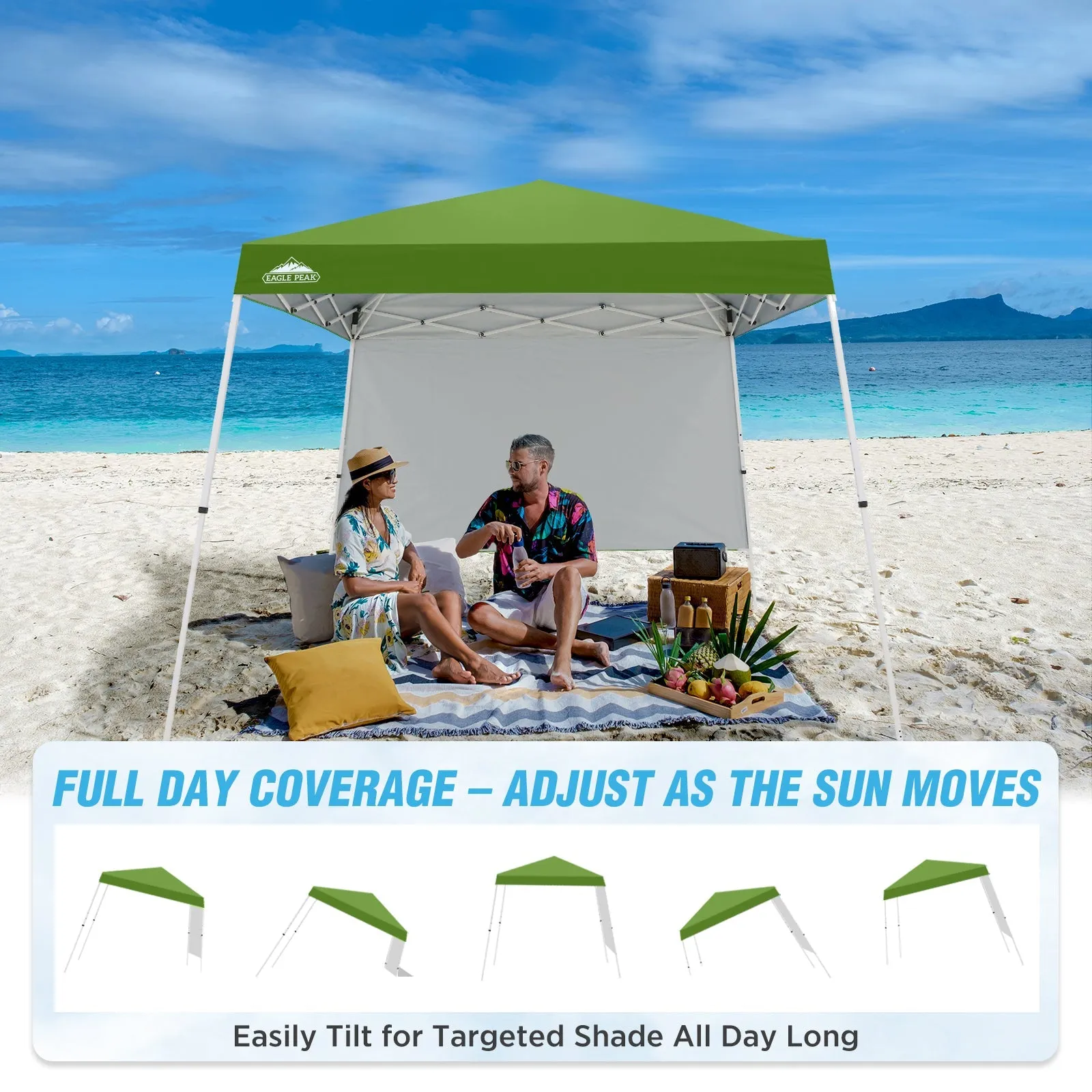 10x10 Pop Up Canopy Tent with Wall Panel, 10x10 Base 8x8 Top