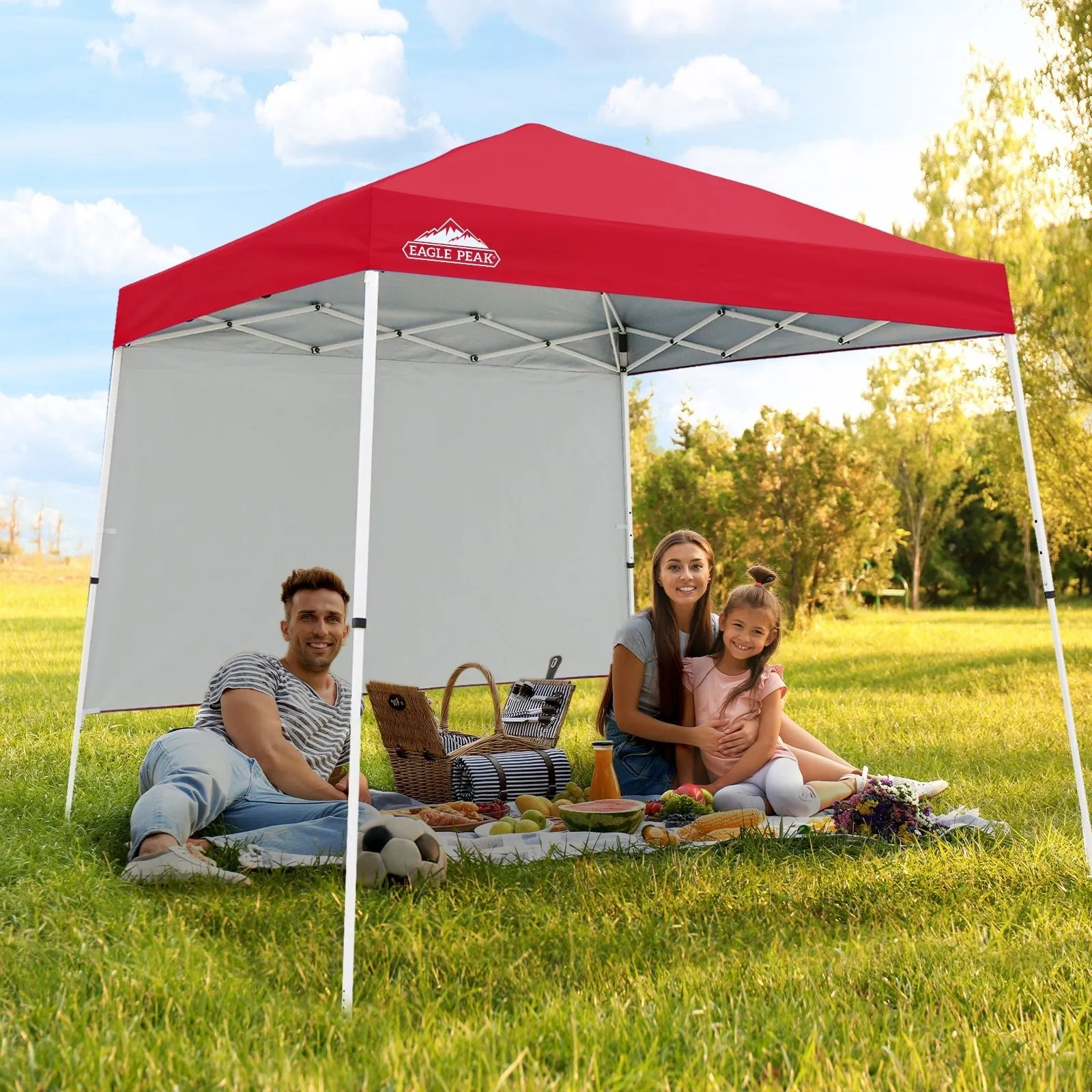 10x10 Pop Up Canopy Tent with Wall Panel, 10x10 Base 8x8 Top
