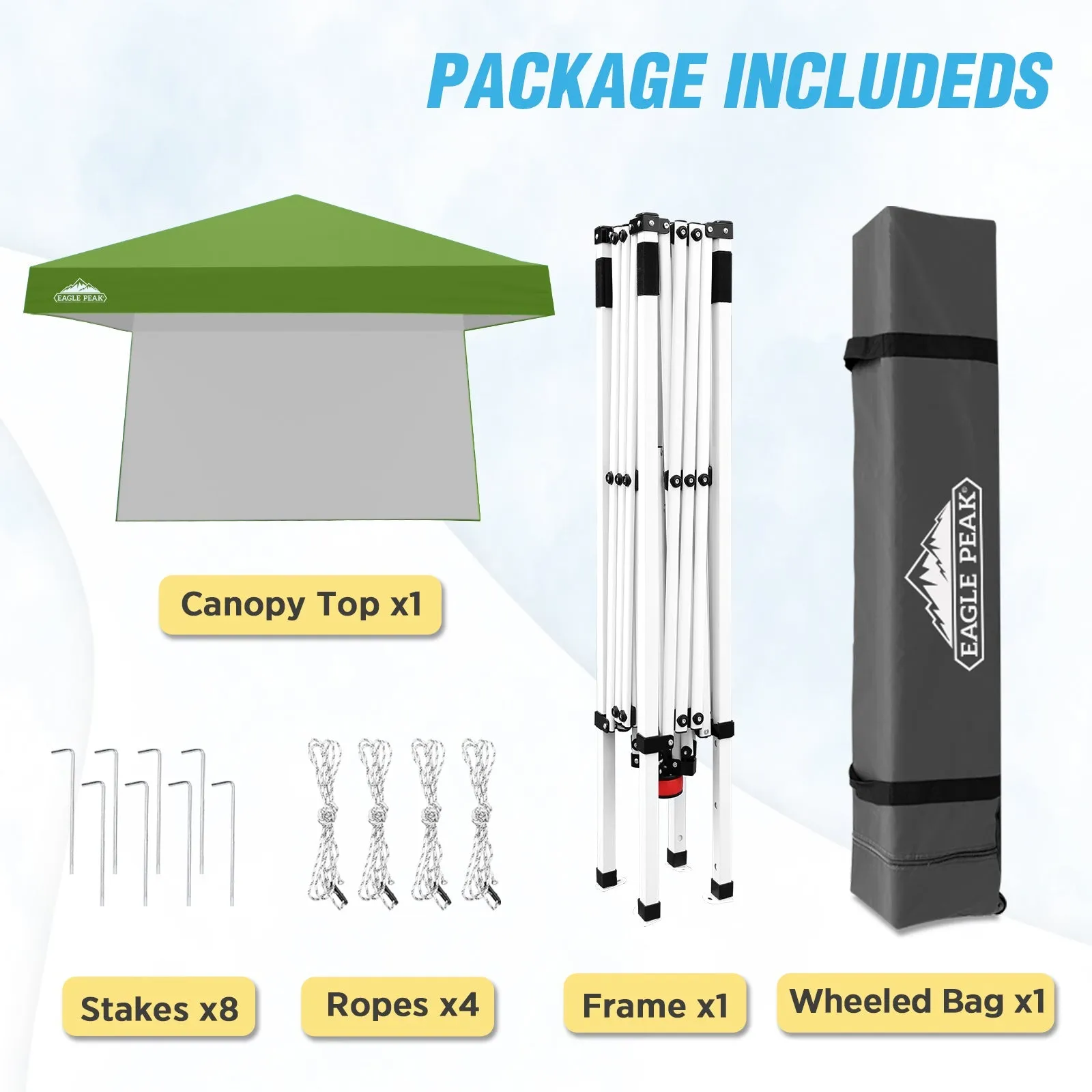 10x10 Pop Up Canopy Tent with Wall Panel, 10x10 Base 8x8 Top