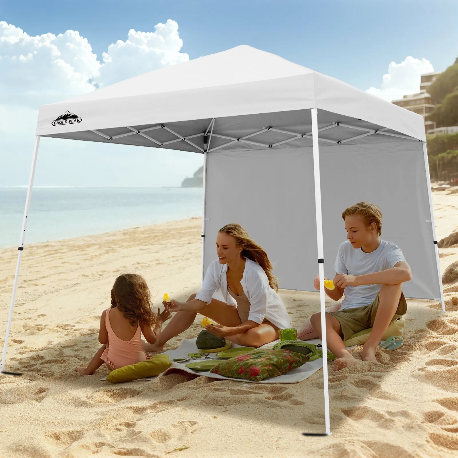 10x10 Pop Up Canopy Tent with Wall Panel, 10x10 Base 8x8 Top