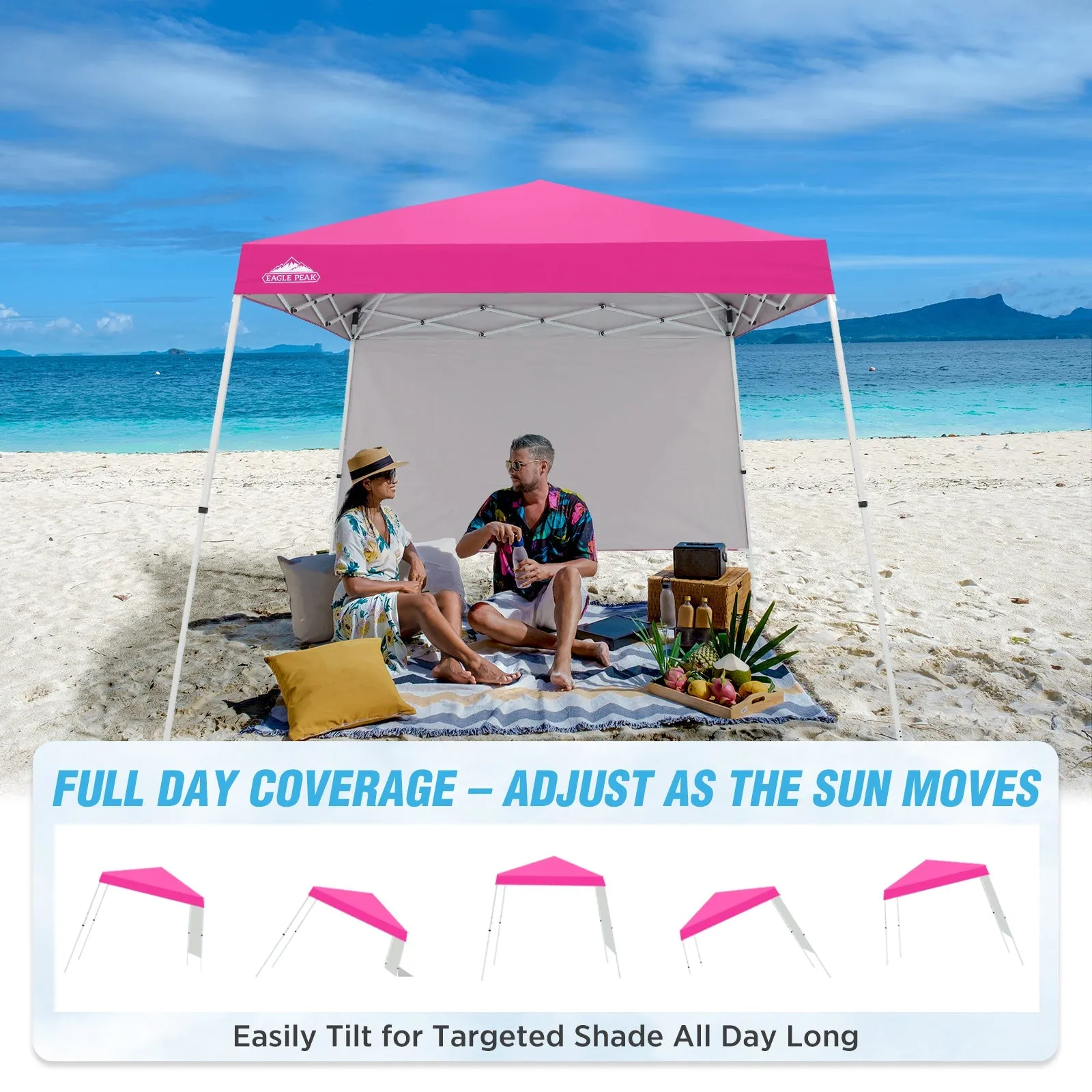 10x10 Pop Up Canopy Tent with Wall Panel, 10x10 Base 8x8 Top