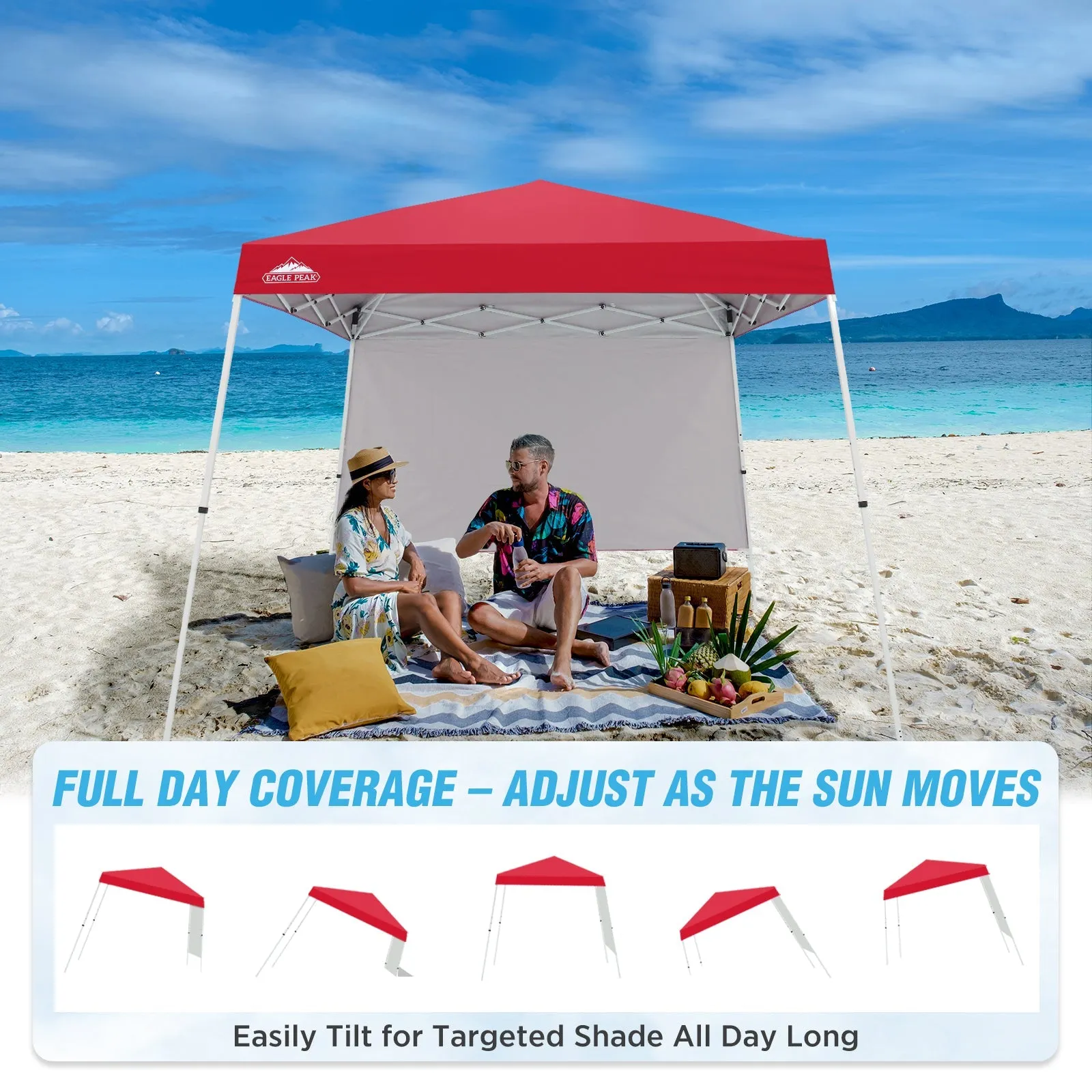 10x10 Pop Up Canopy Tent with Wall Panel, 10x10 Base 8x8 Top