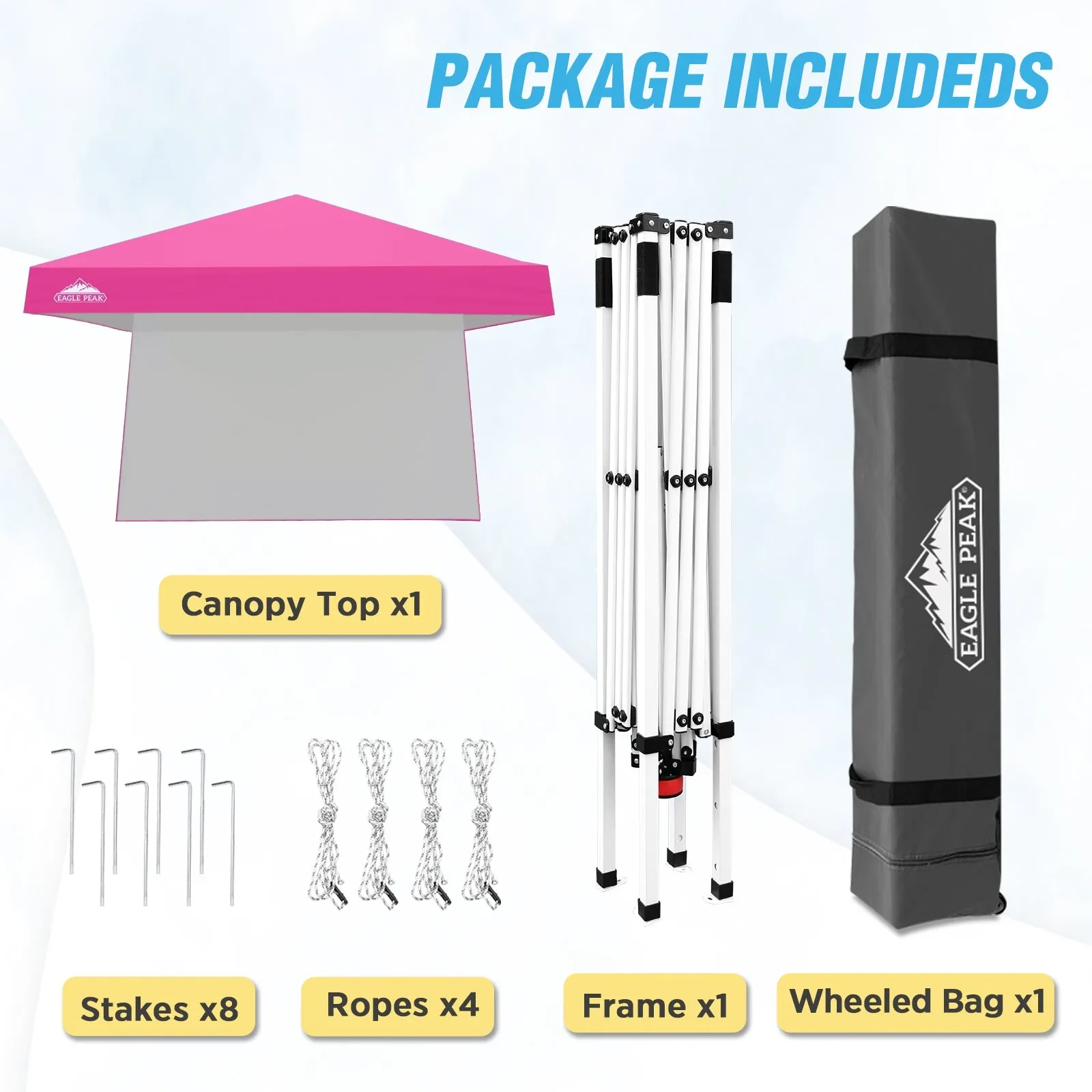 10x10 Pop Up Canopy Tent with Wall Panel, 10x10 Base 8x8 Top