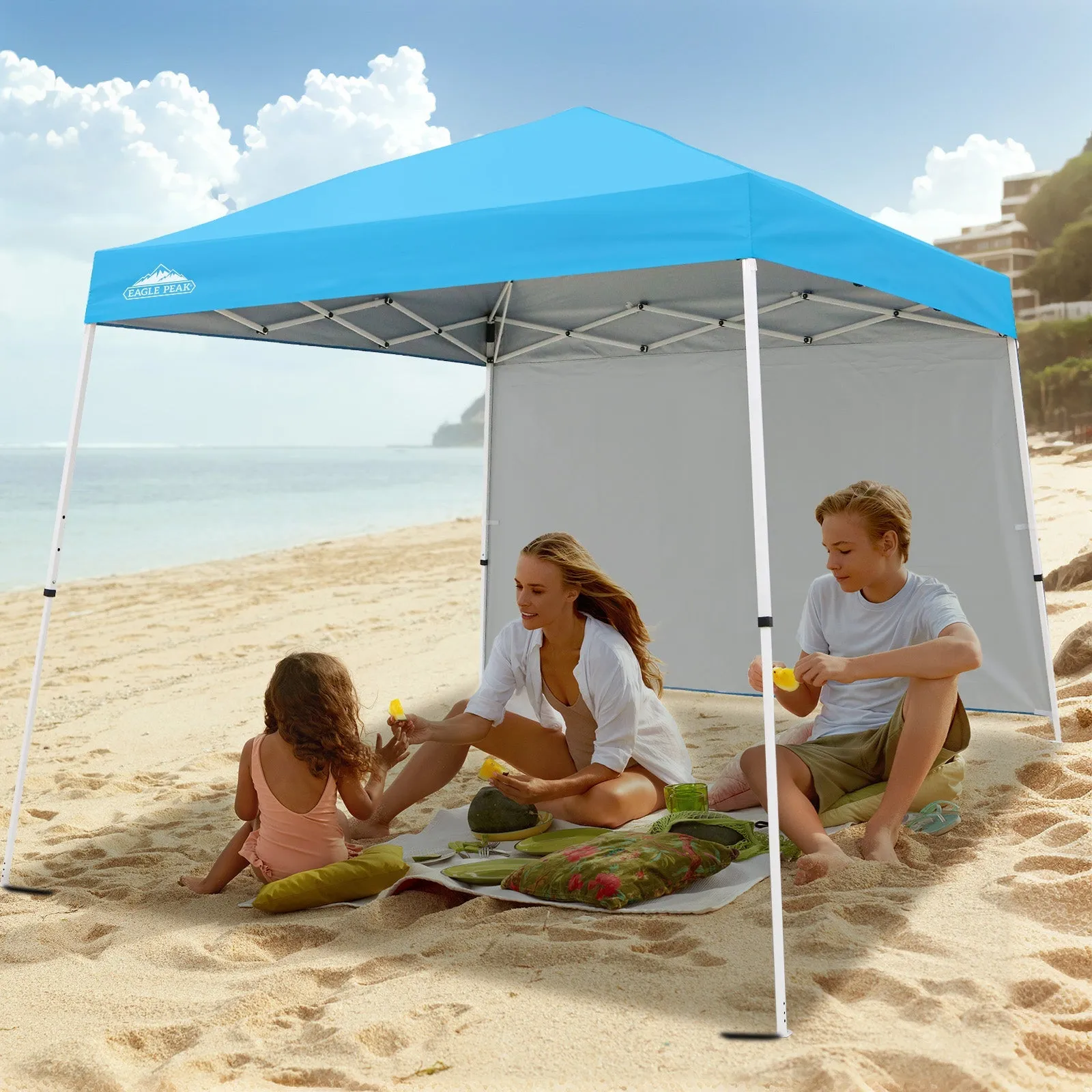 10x10 Pop Up Canopy Tent with Wall Panel, 10x10 Base 8x8 Top