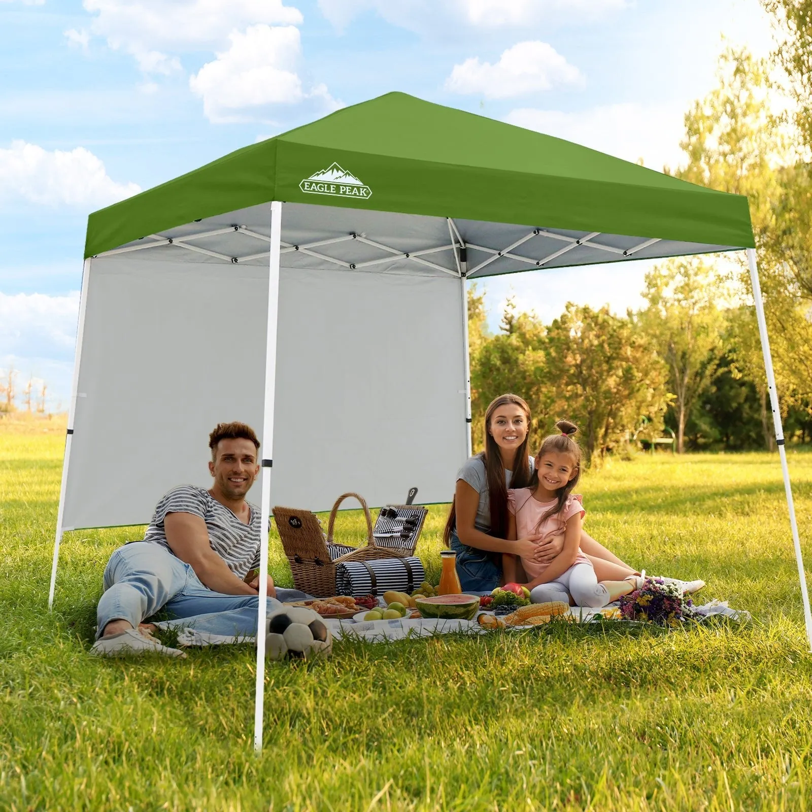 10x10 Pop Up Canopy Tent with Wall Panel, 10x10 Base 8x8 Top