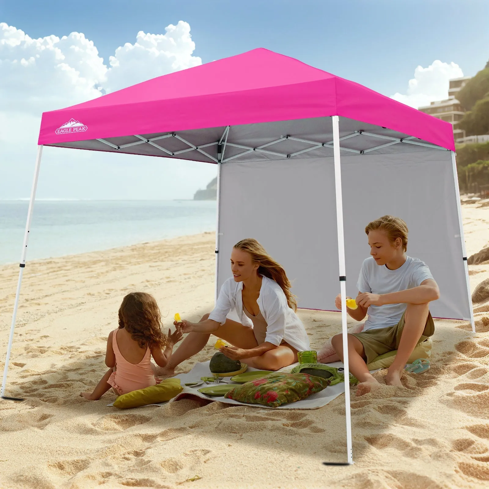 10x10 Pop Up Canopy Tent with Wall Panel, 10x10 Base 8x8 Top