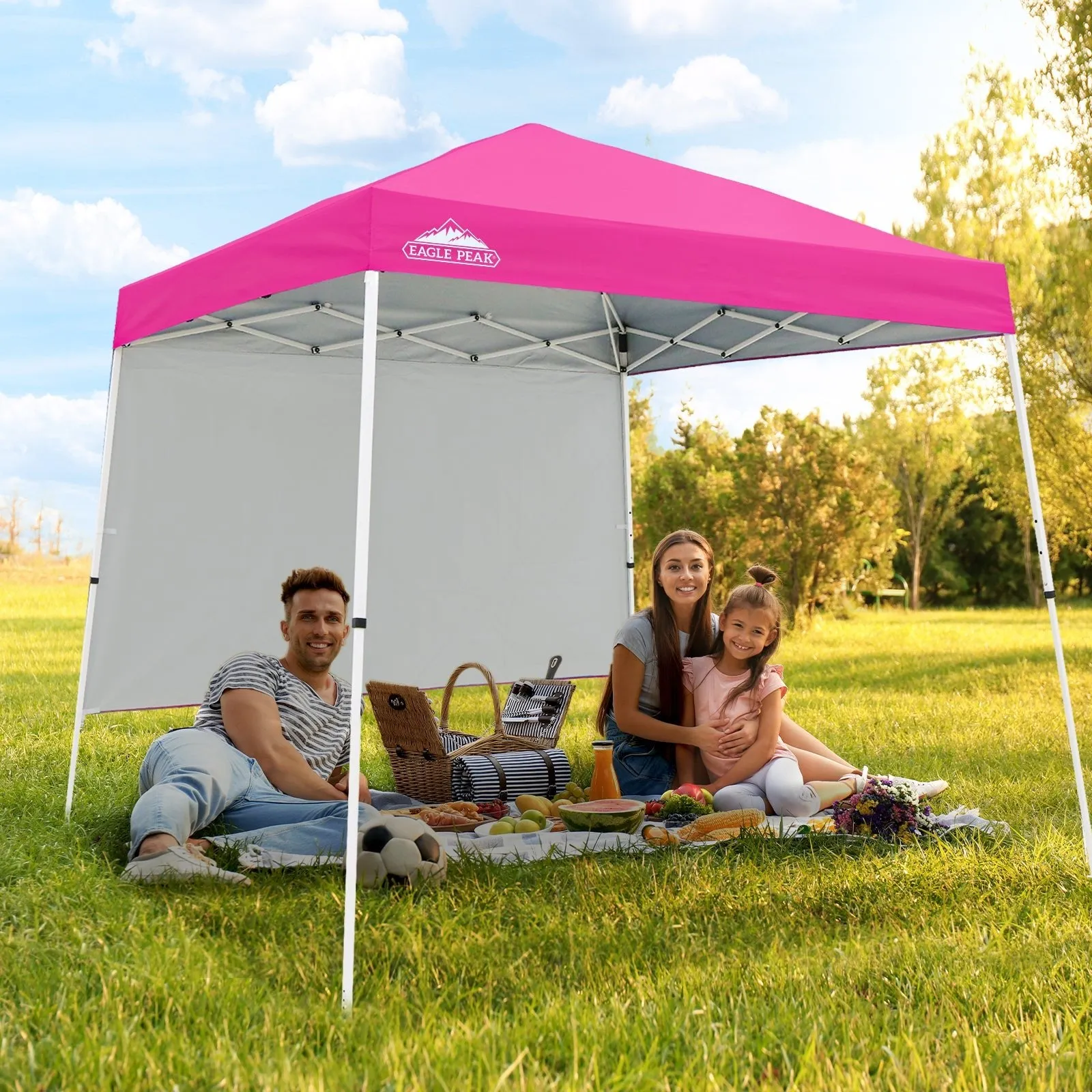 10x10 Pop Up Canopy Tent with Wall Panel, 10x10 Base 8x8 Top