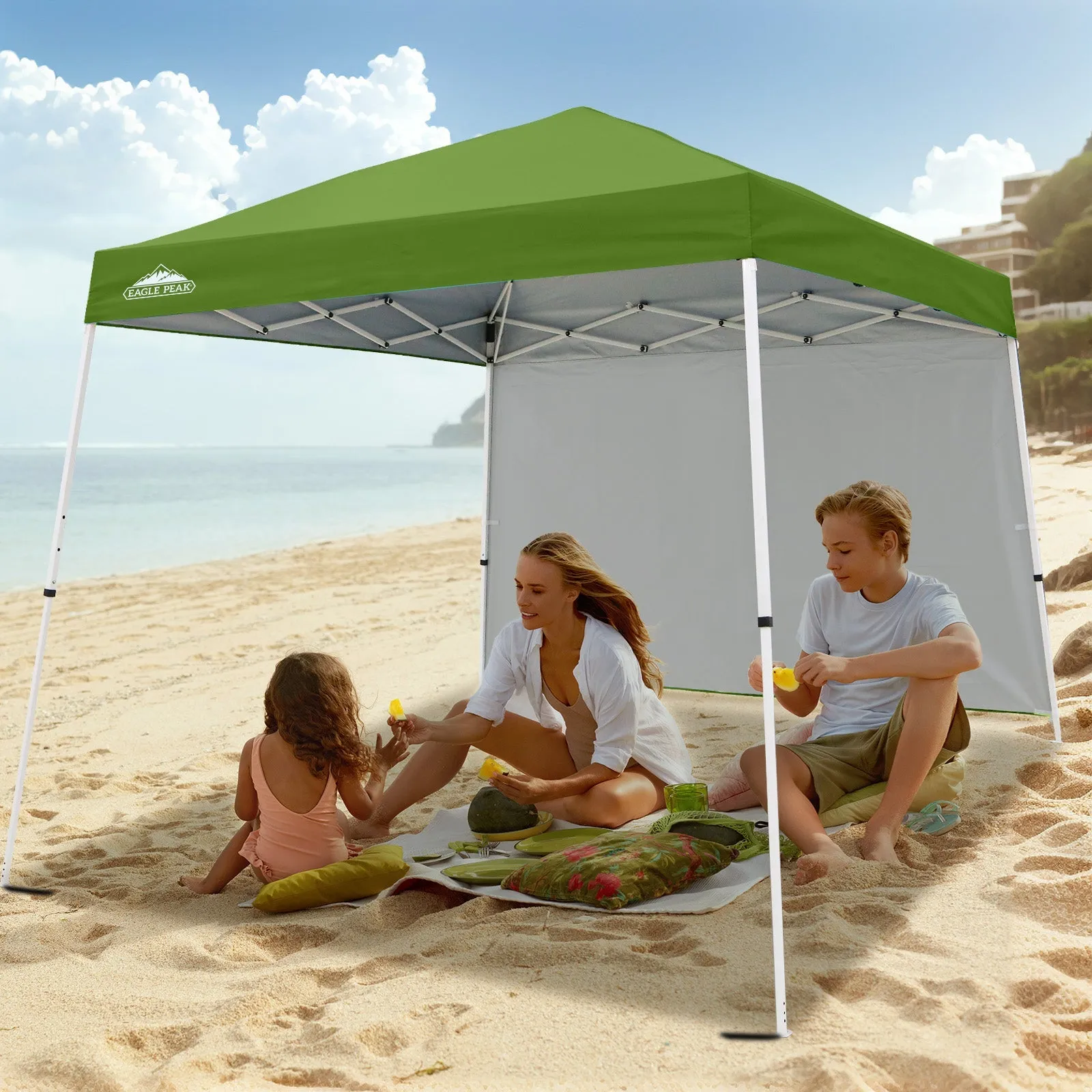10x10 Pop Up Canopy Tent with Wall Panel, 10x10 Base 8x8 Top
