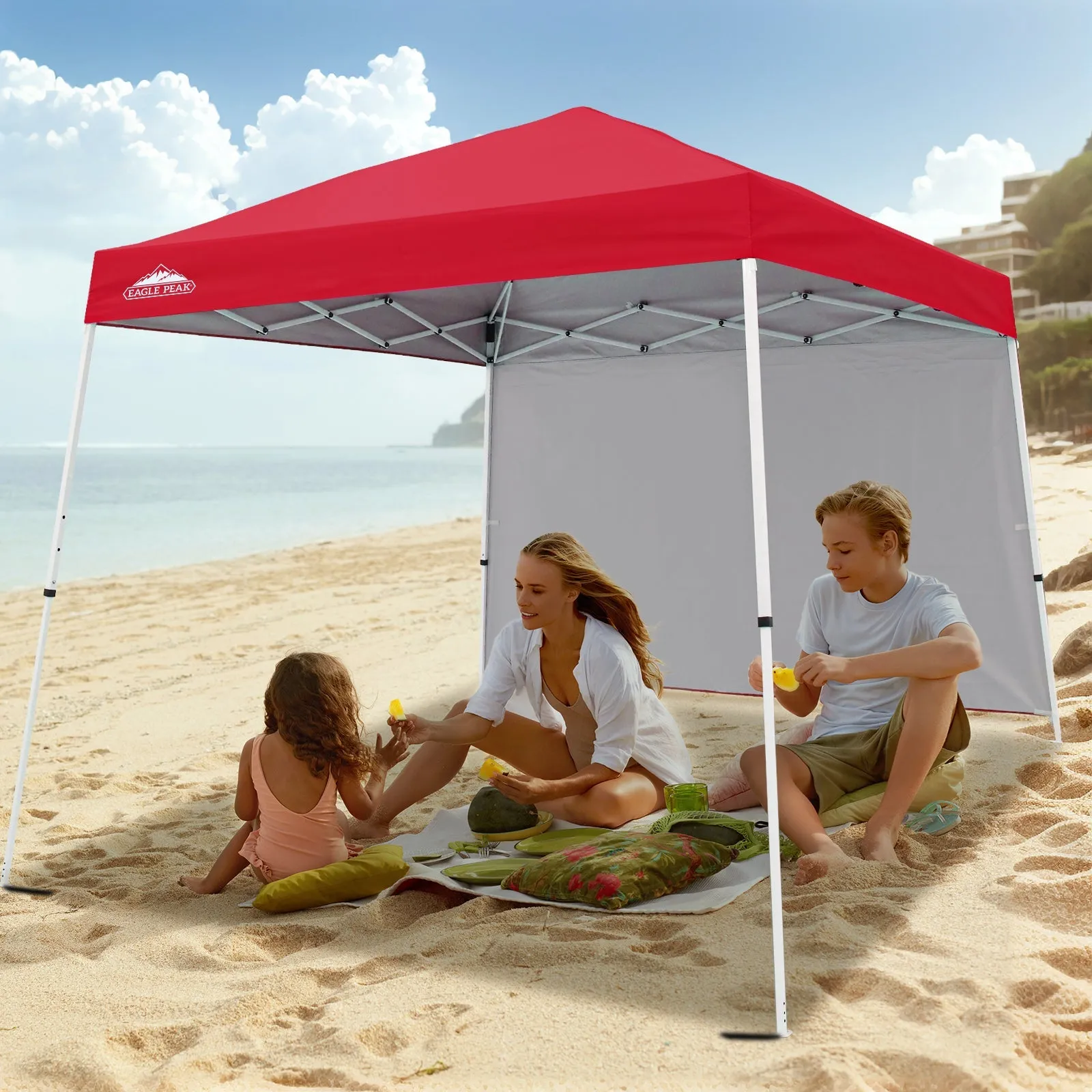 10x10 Pop Up Canopy Tent with Wall Panel, 10x10 Base 8x8 Top