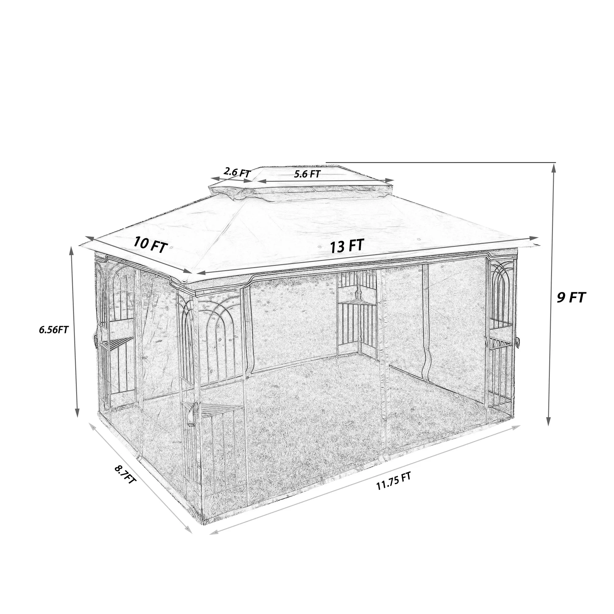13x10Ft Outdoor Patio Canopy Gazebo
