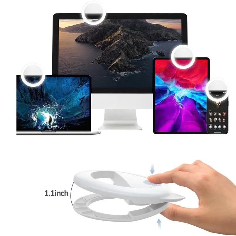 2-pack Large-capacity Live Video Conference Ring Light for Mobile Phone Selfies