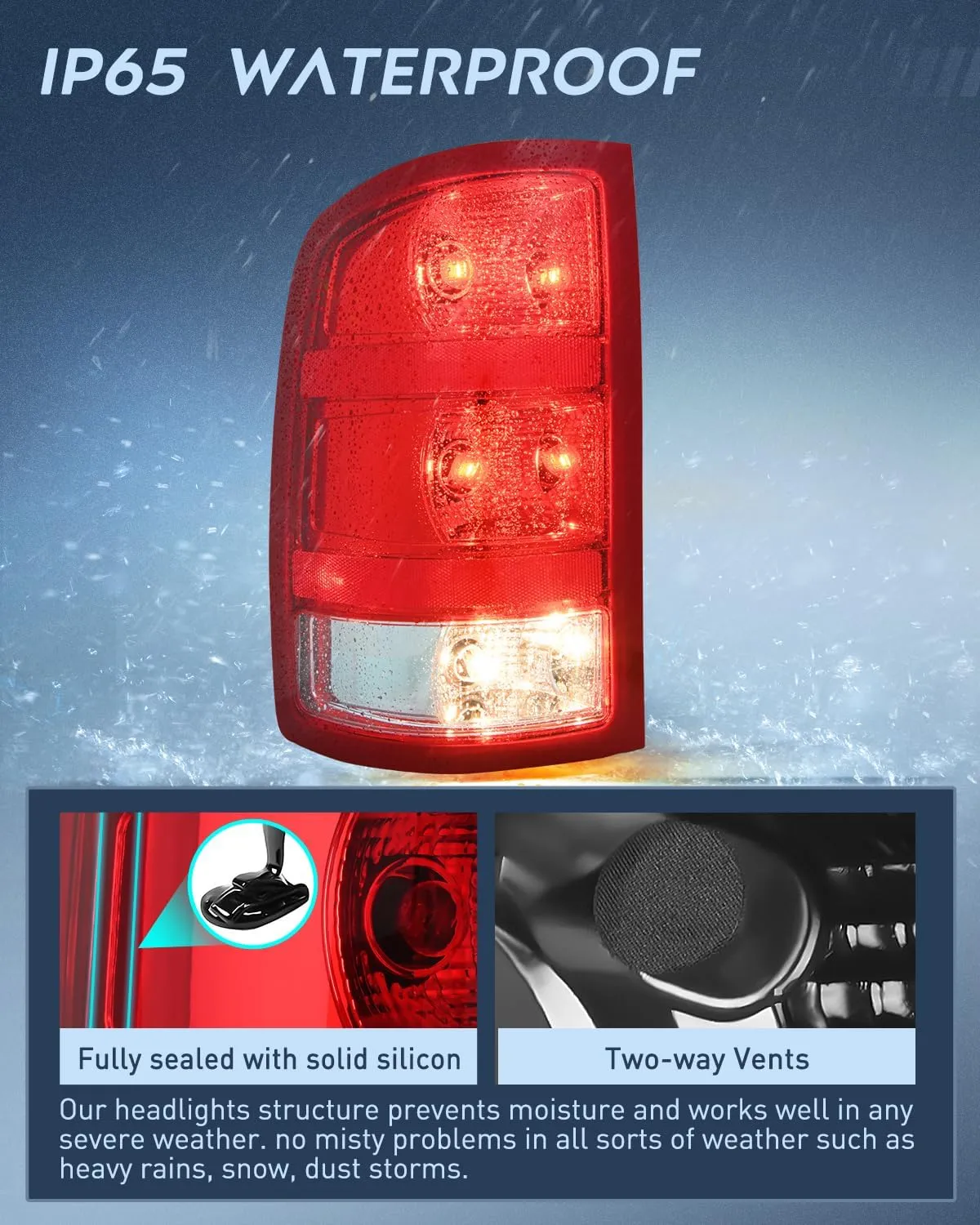 2007-2013 GMC Sierra 1500 2500HD 3500HD Tail light Assembly Rear Lamp Replacement OE Style Driver Side