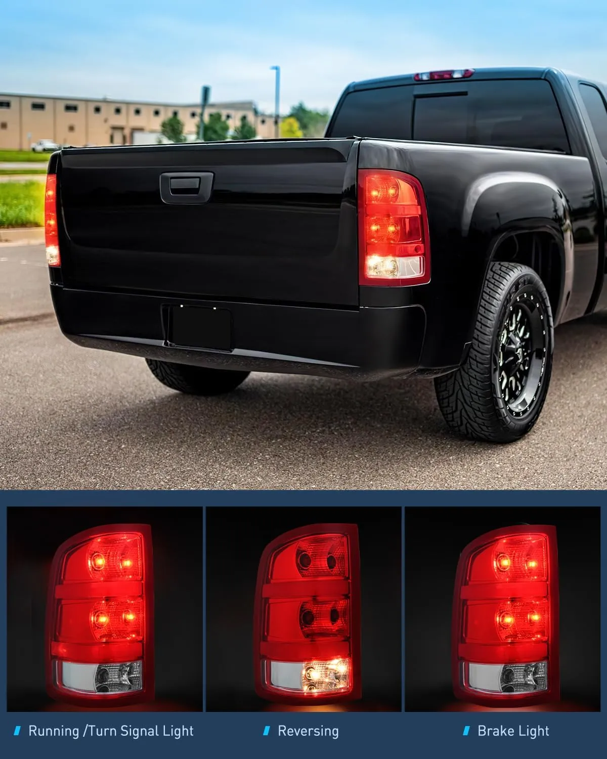 2007-2013 GMC Sierra 1500 2500HD 3500HD Tail light Assembly Rear Lamp Replacement OE Style Driver Side