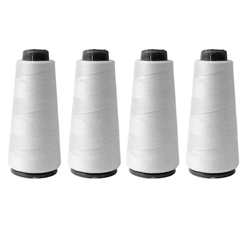 4 Spools White Sewing Thread 1000 Meters 3280 Feet Sew Fabric Upholstery Craft