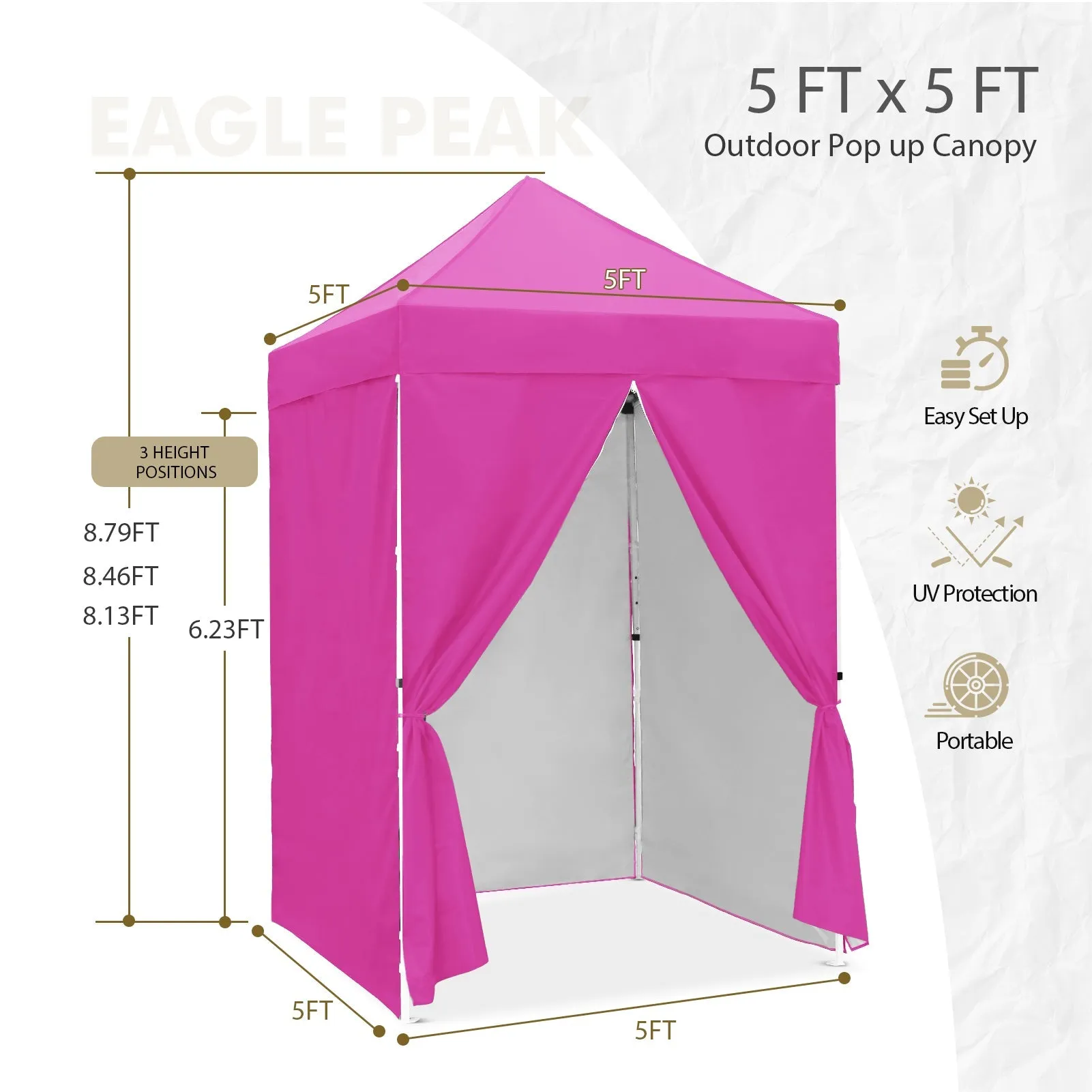 5x5 Instant Canopy with 4-Side Wall Panels