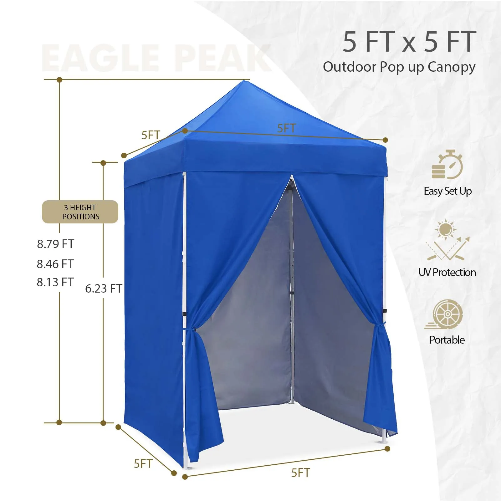 5x5 Instant Canopy with 4-Side Wall Panels