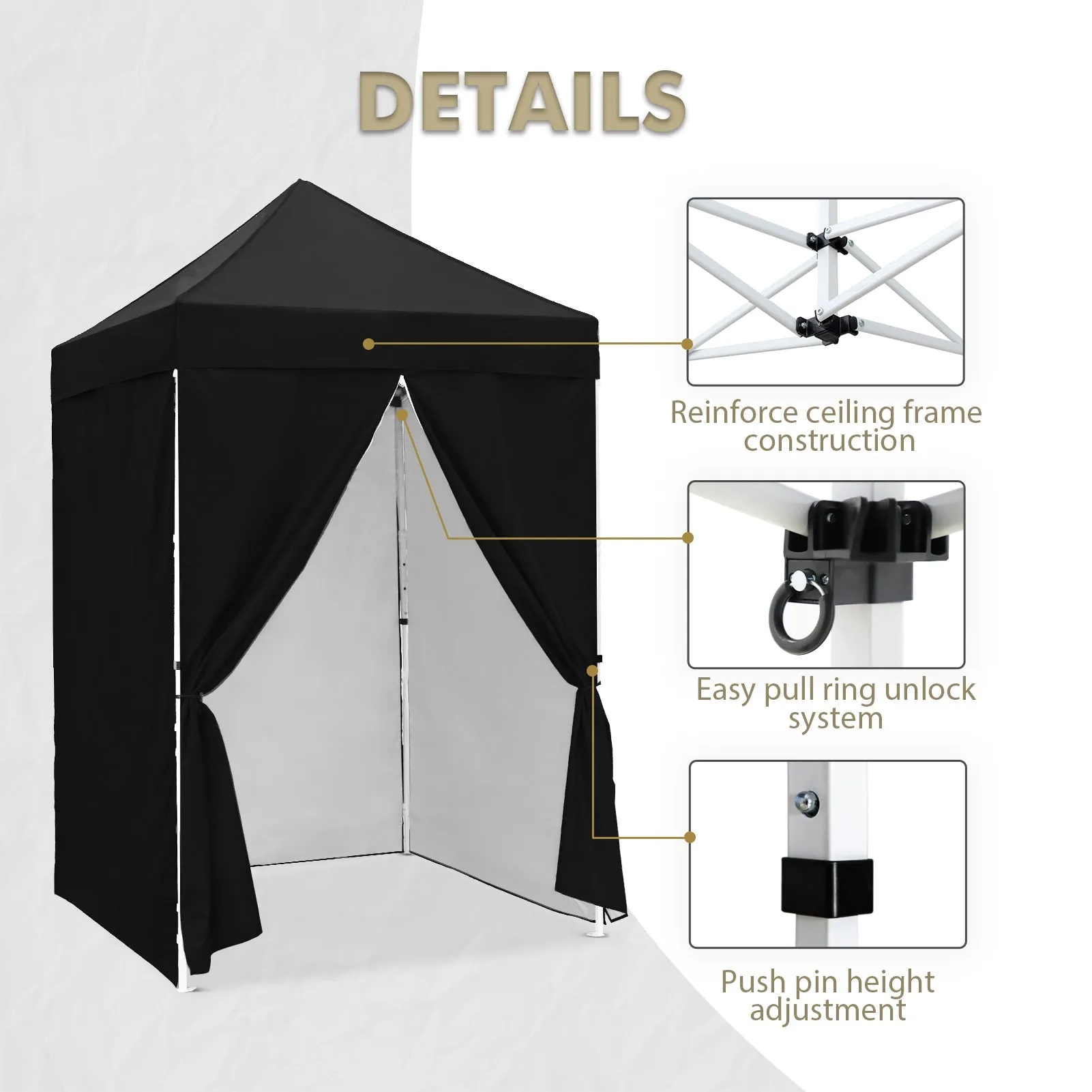 5x5 Instant Canopy with 4-Side Wall Panels