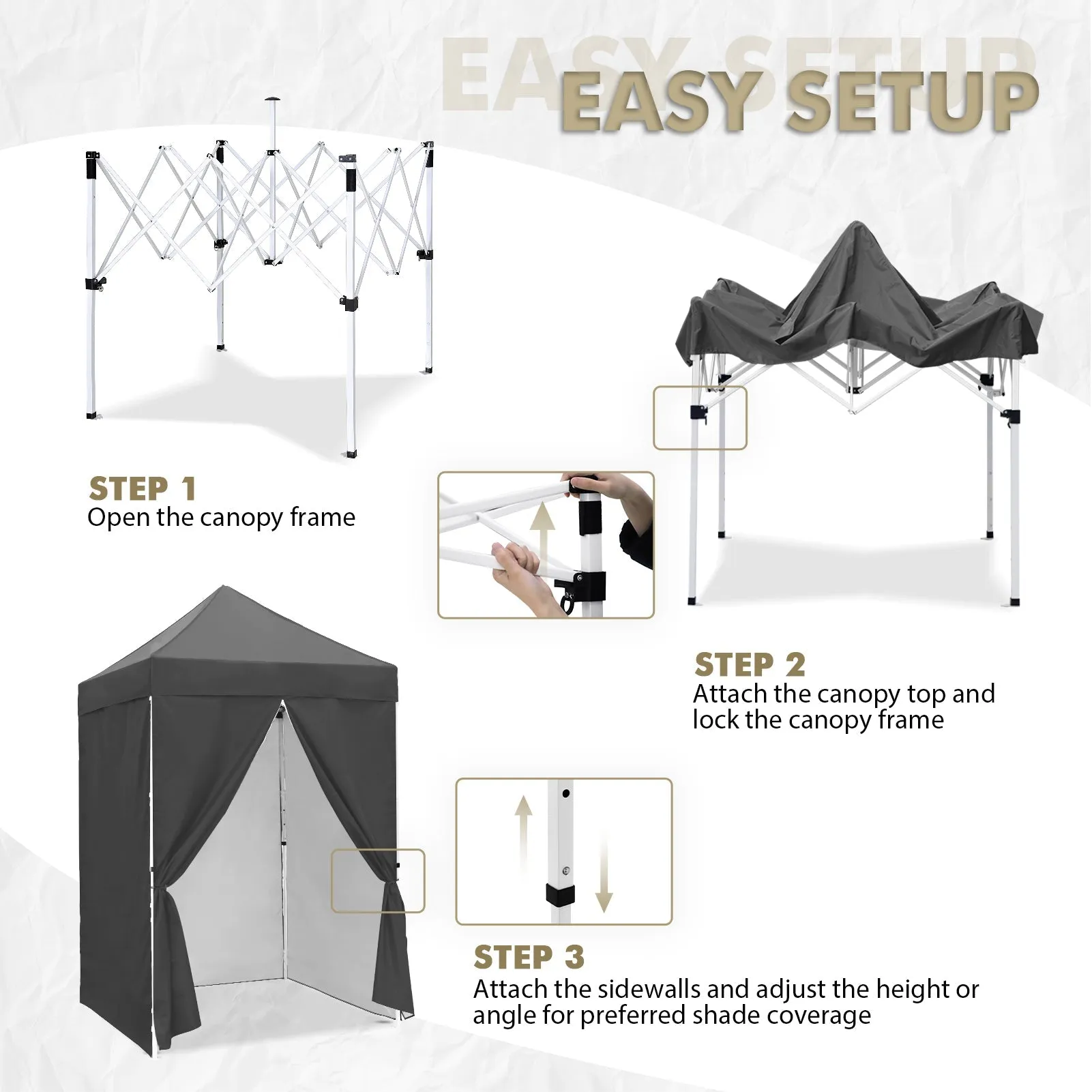 5x5 Instant Canopy with 4-Side Wall Panels