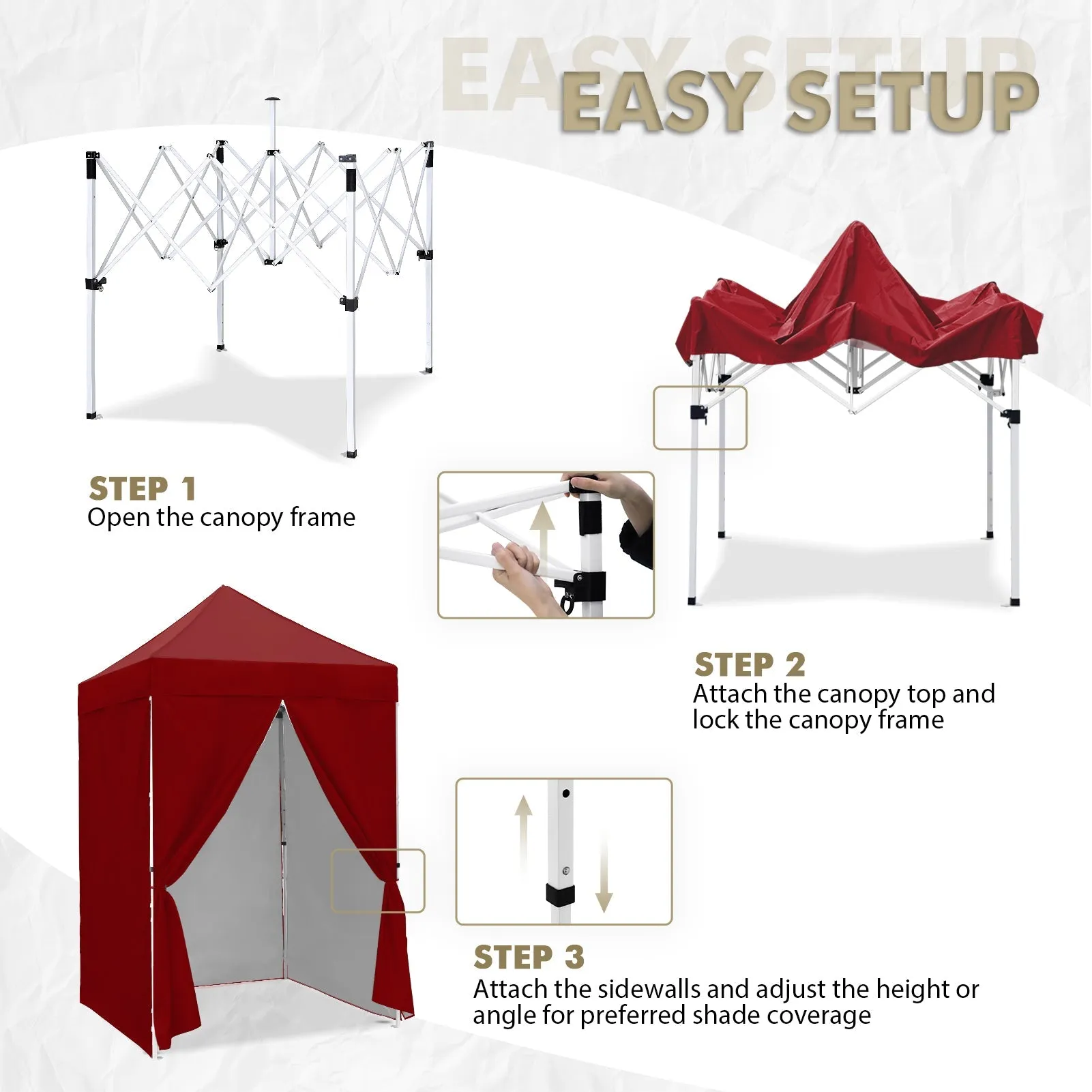 5x5 Instant Canopy with 4-Side Wall Panels