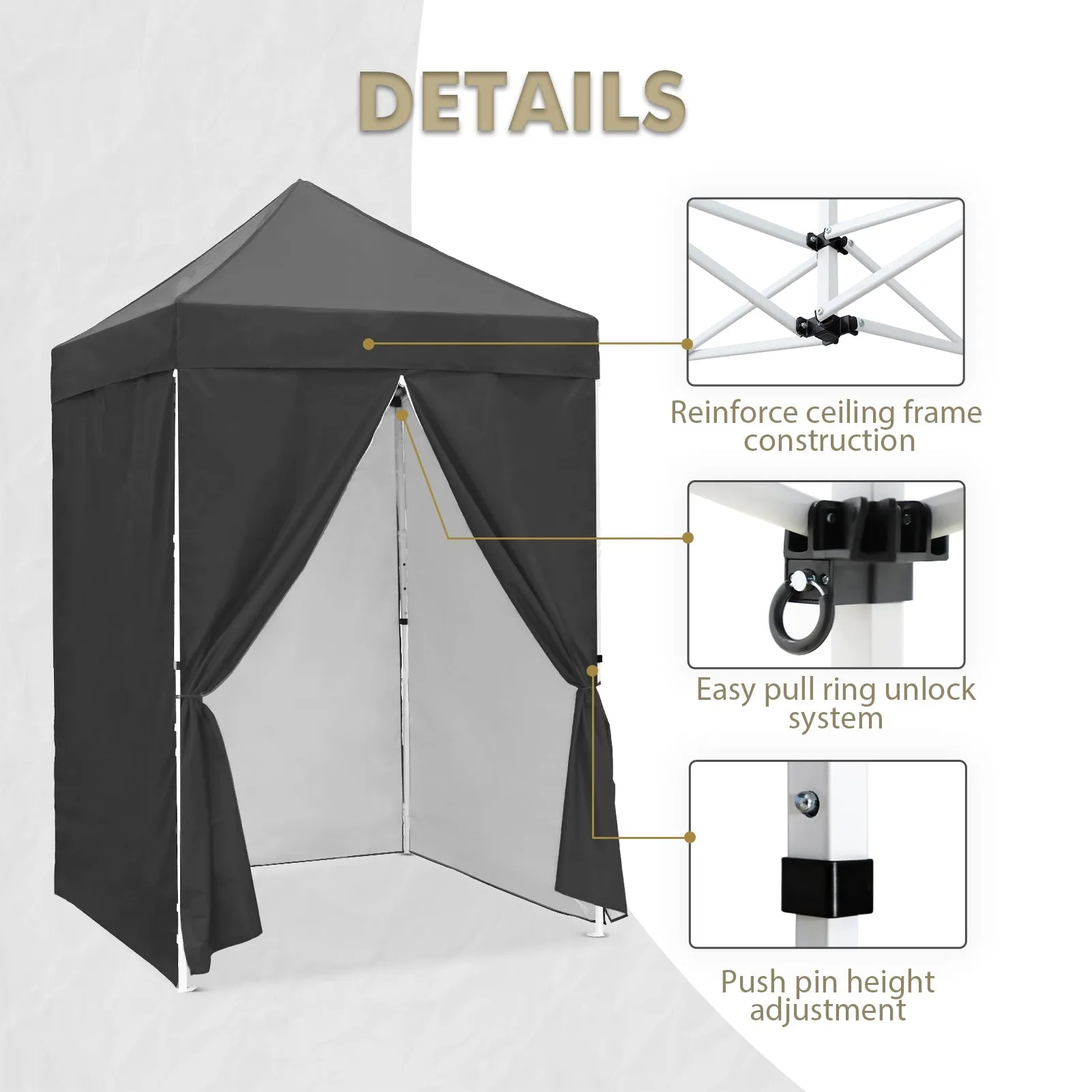 5x5 Instant Canopy with 4-Side Wall Panels