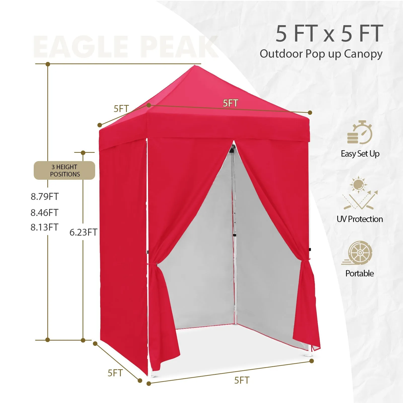 5x5 Instant Canopy with 4-Side Wall Panels