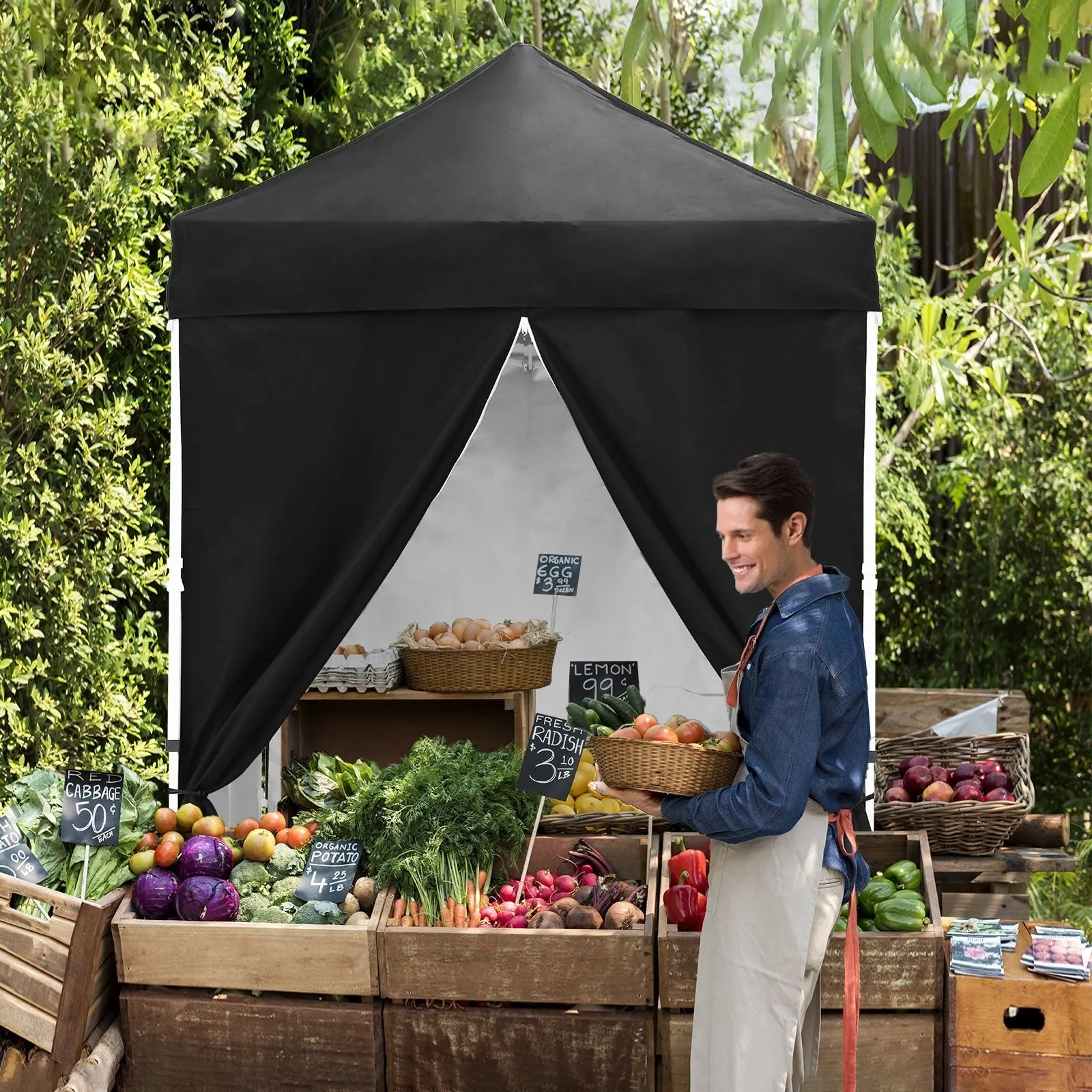 5x5 Instant Canopy with 4-Side Wall Panels