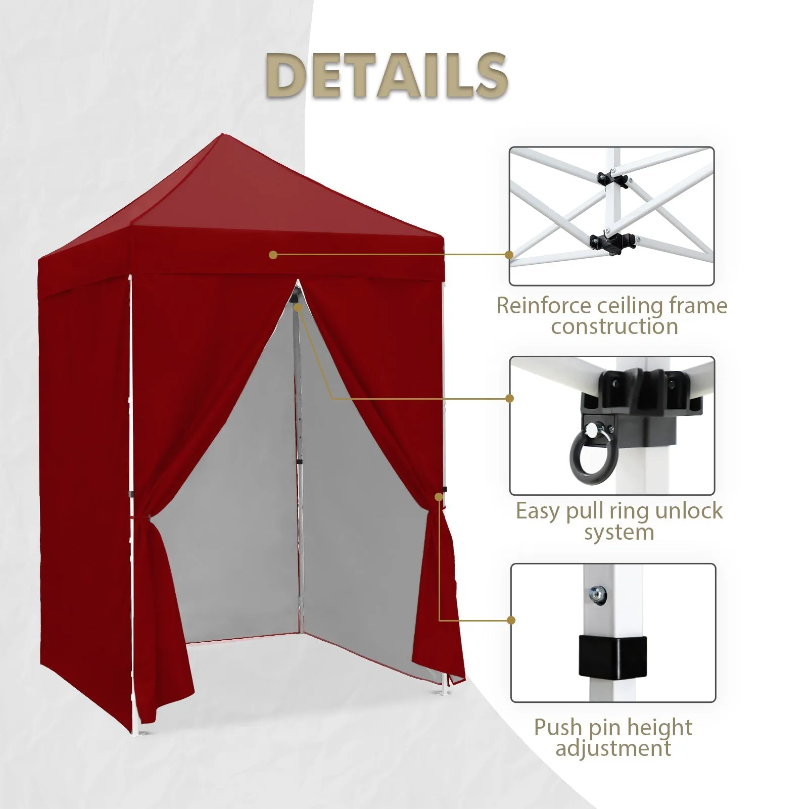 5x5 Instant Canopy with 4-Side Wall Panels