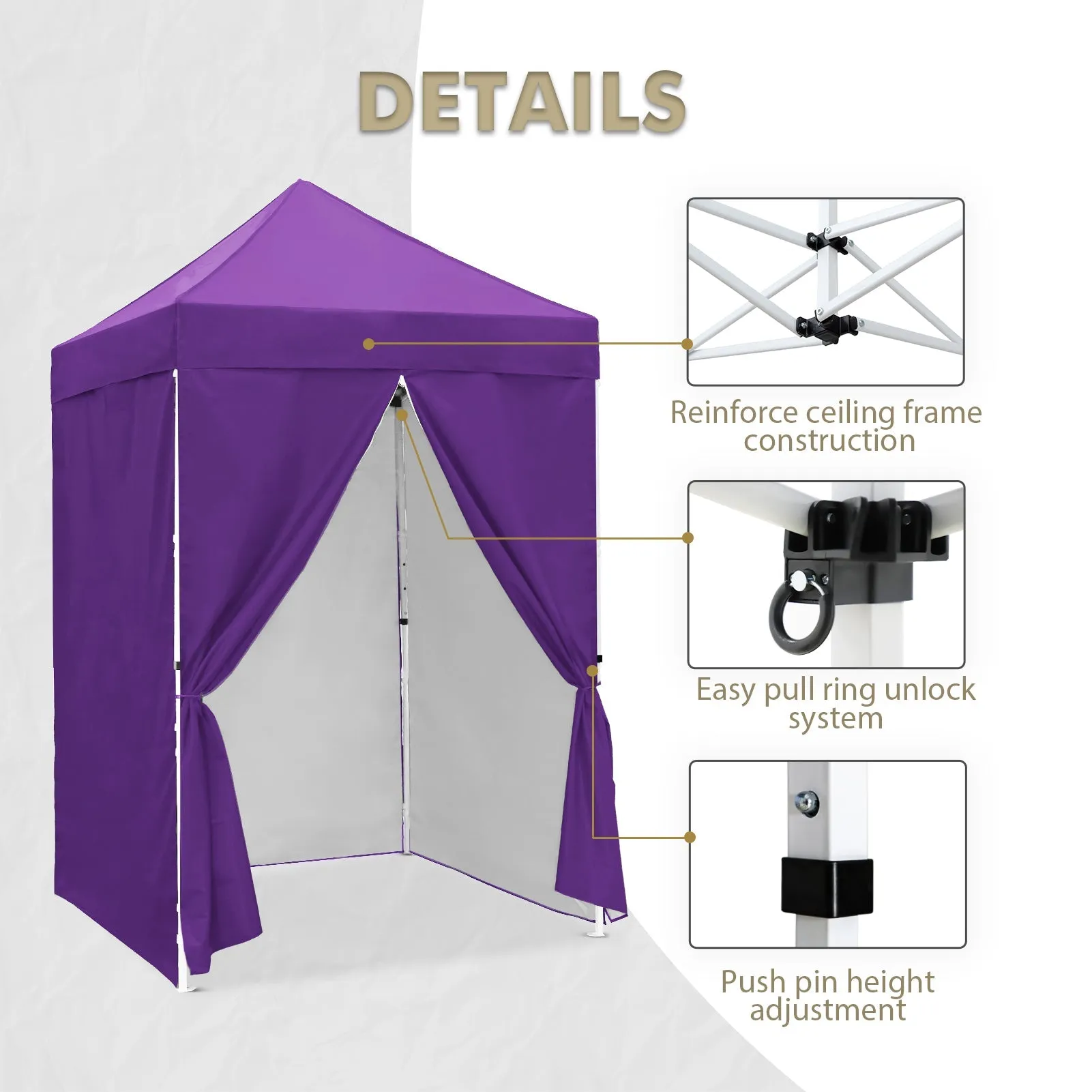 5x5 Instant Canopy with 4-Side Wall Panels