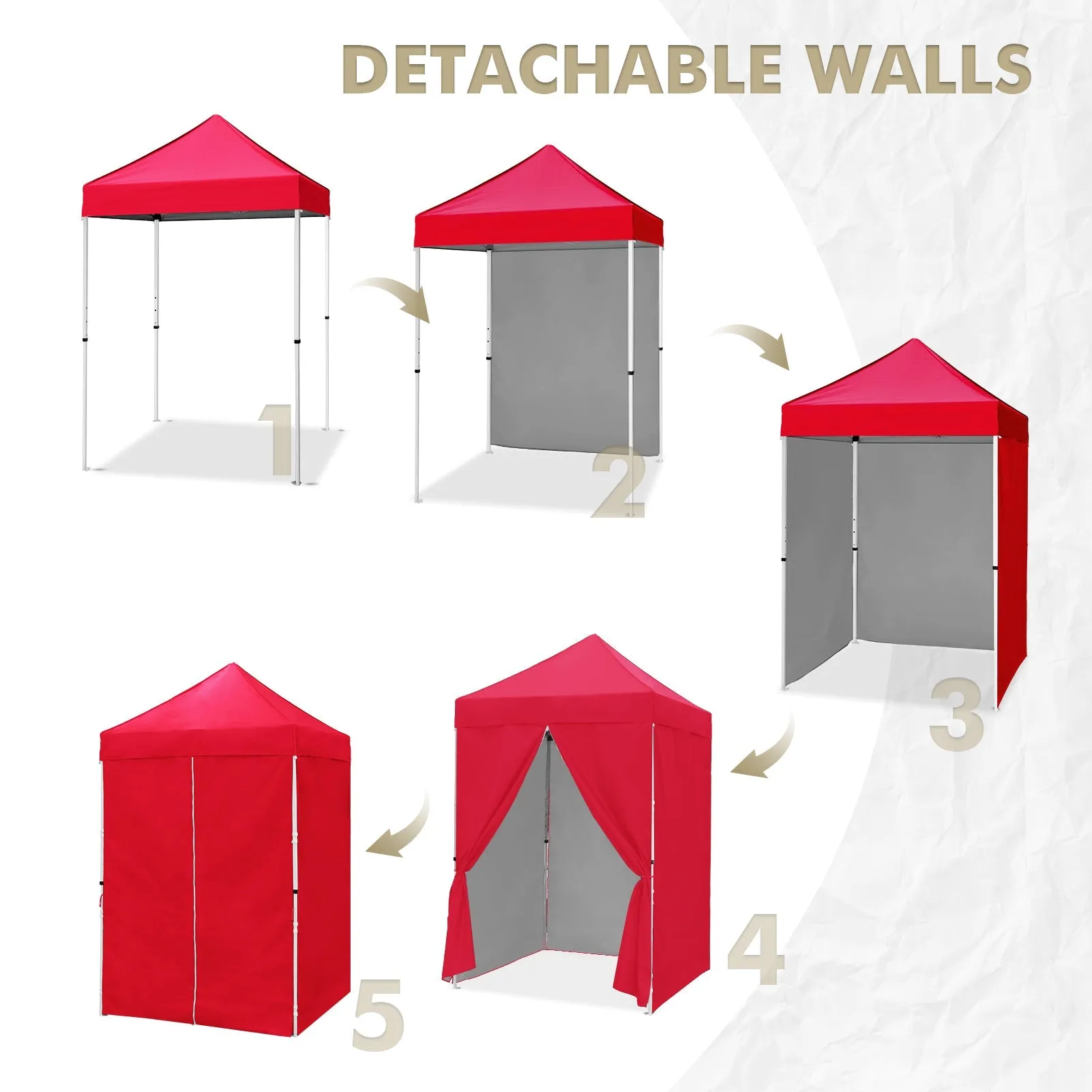 5x5 Instant Canopy with 4-Side Wall Panels