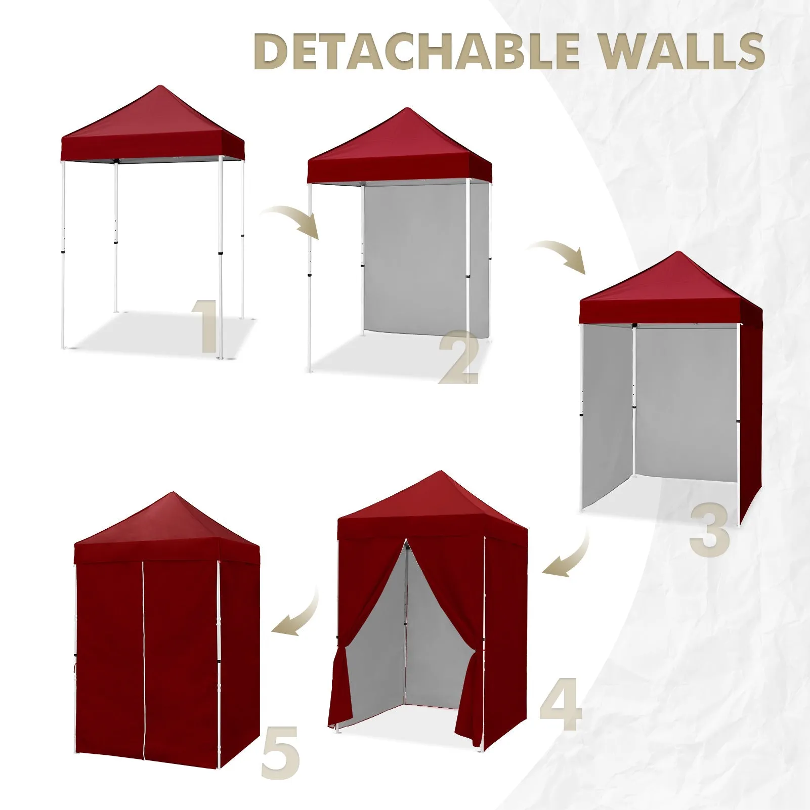 5x5 Instant Canopy with 4-Side Wall Panels