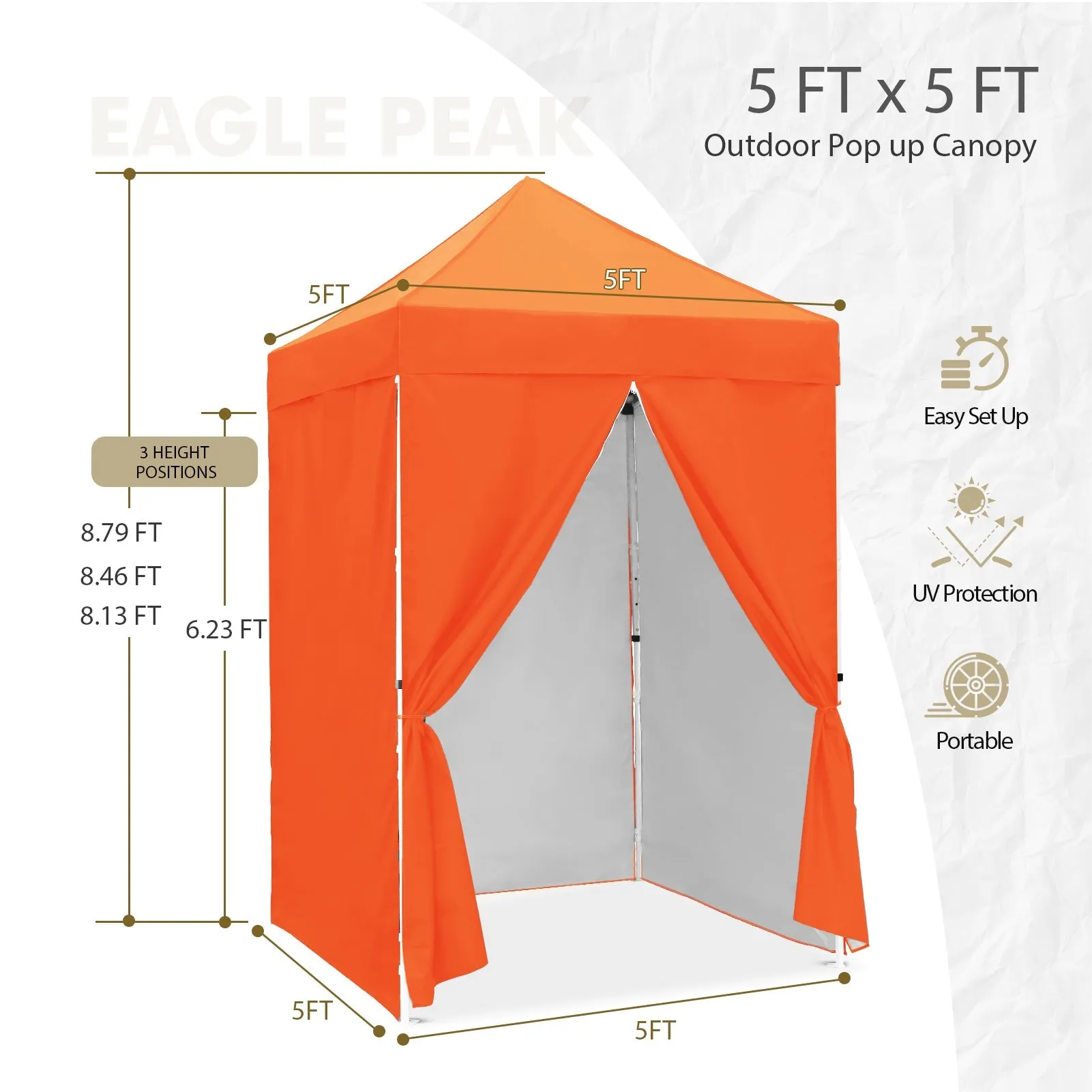 5x5 Instant Canopy with 4-Side Wall Panels