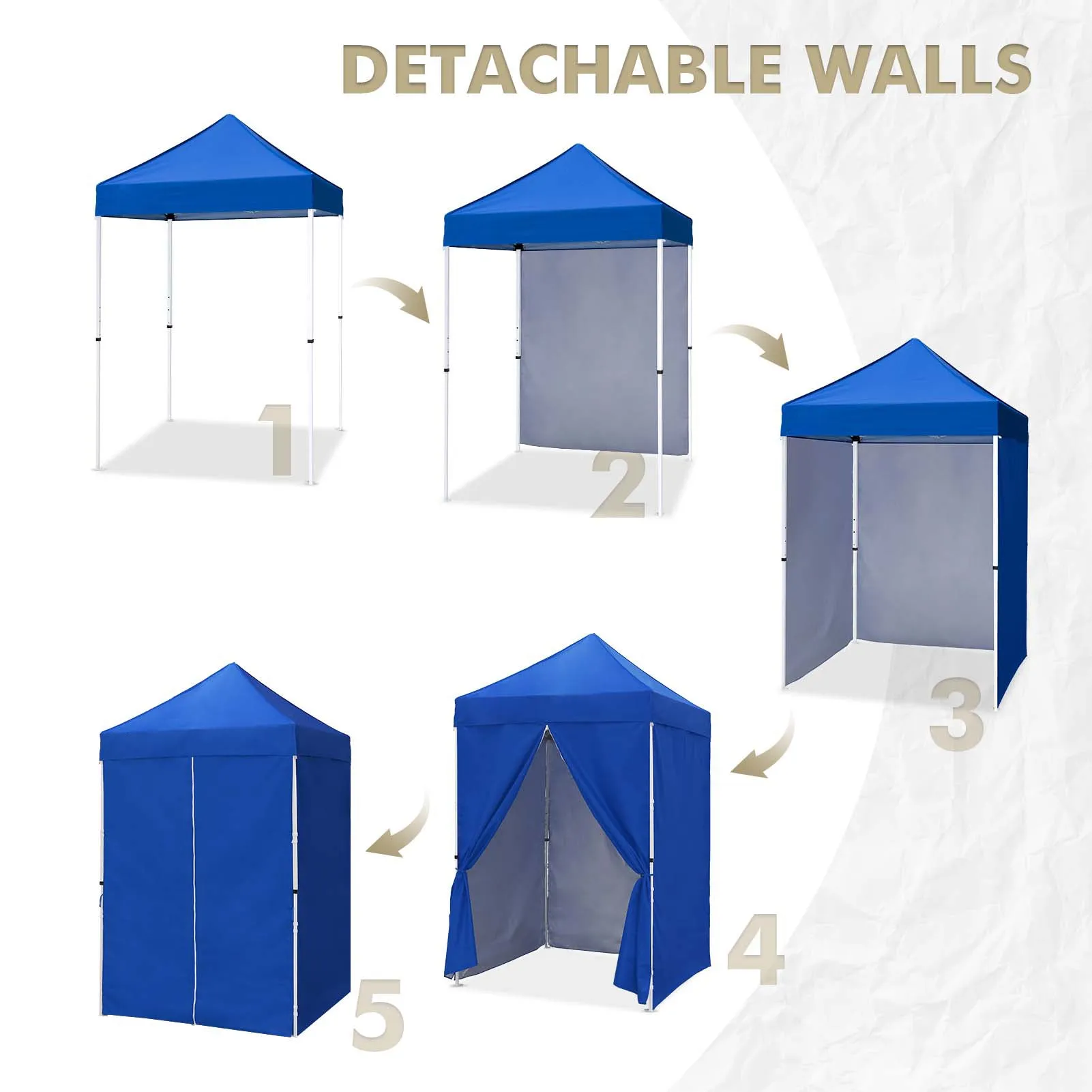5x5 Instant Canopy with 4-Side Wall Panels