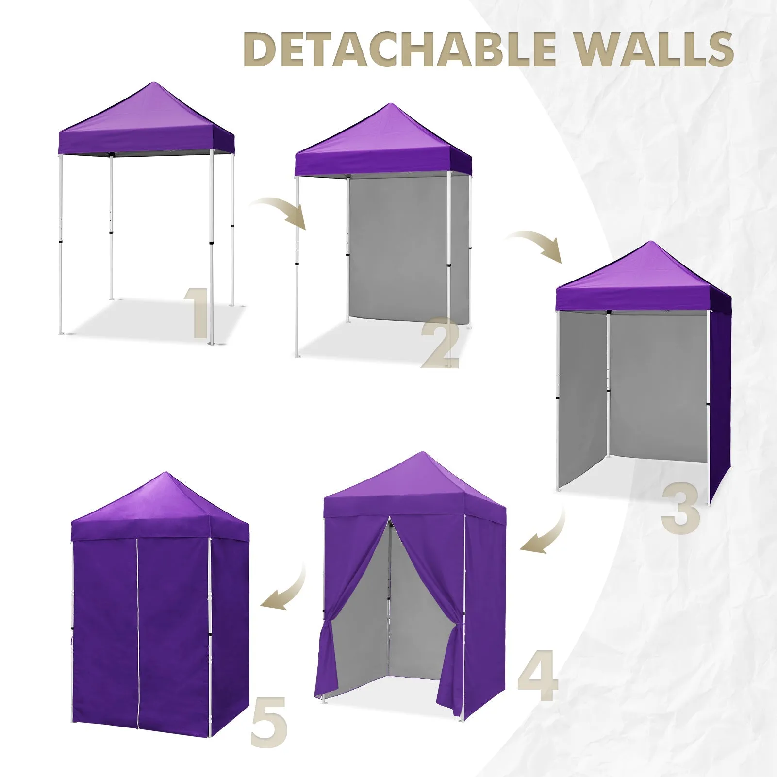 5x5 Instant Canopy with 4-Side Wall Panels