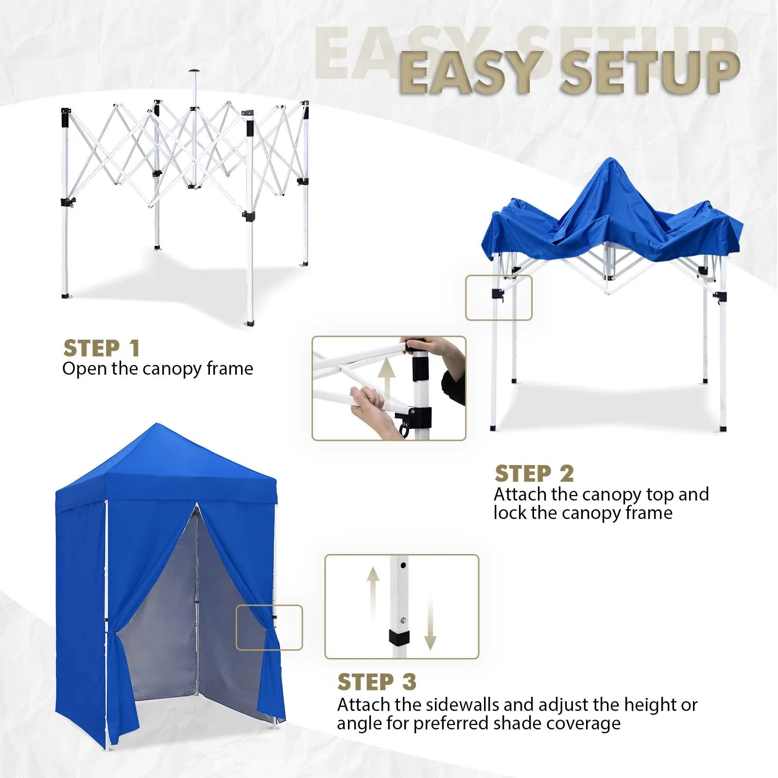 5x5 Instant Canopy with 4-Side Wall Panels