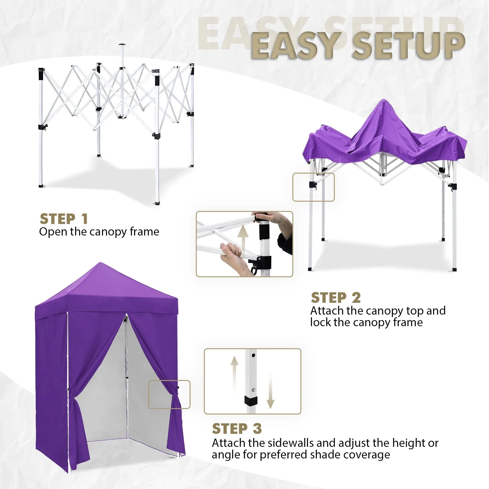 5x5 Instant Canopy with 4-Side Wall Panels