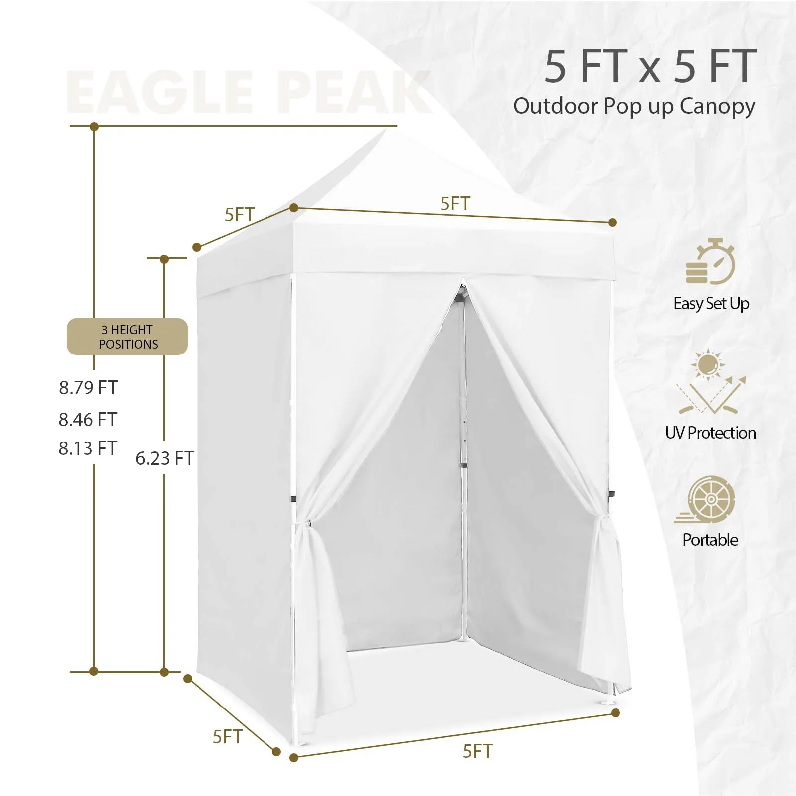 5x5 Instant Canopy with 4-Side Wall Panels