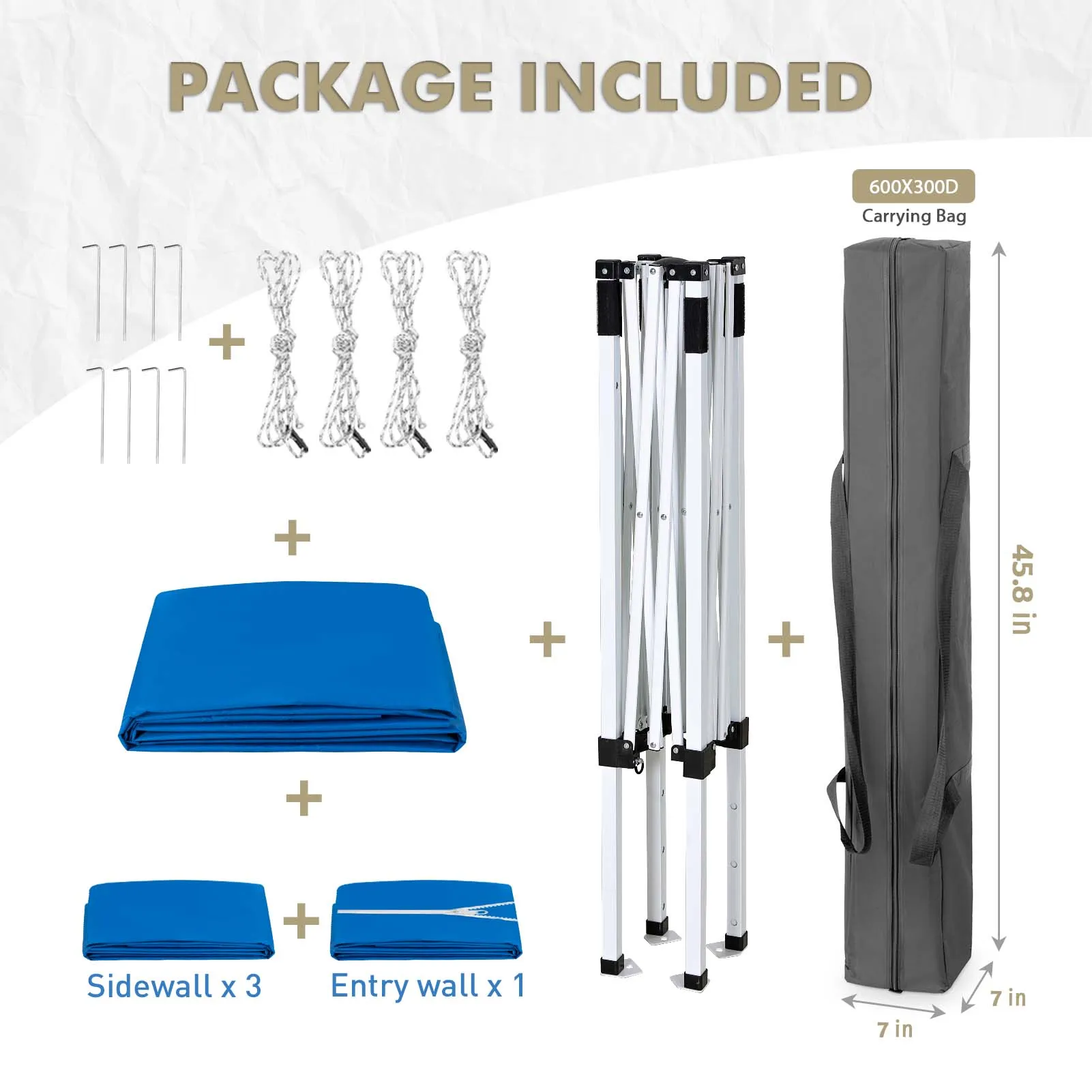 5x5 Instant Canopy with 4-Side Wall Panels